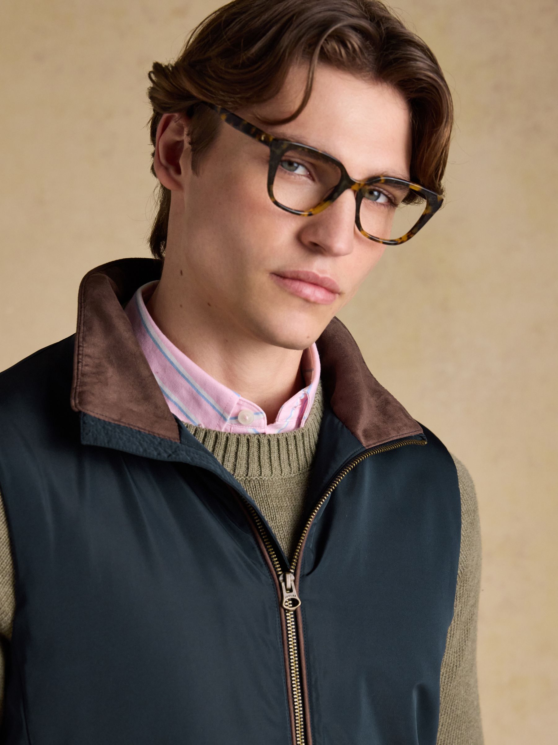 Farnham Navy Blue Padded Fleece Lined Gilet - Image 7 of 11