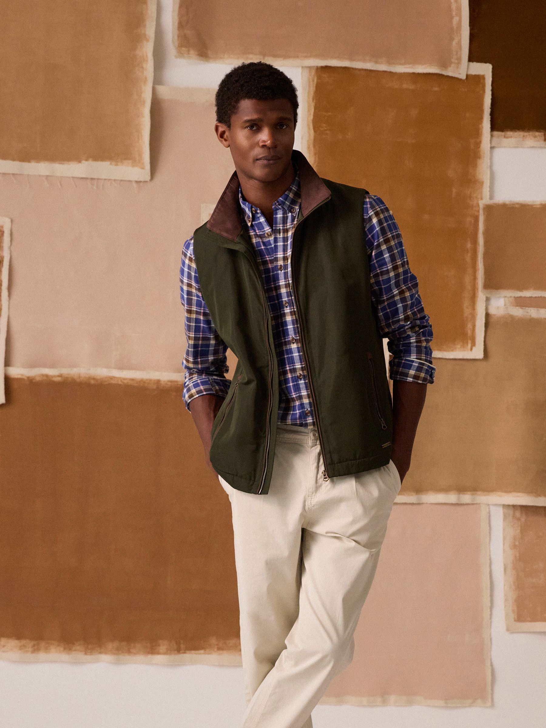 Farnham Khaki Green Padded Fleece Lined Gilet - Image 2 of 11