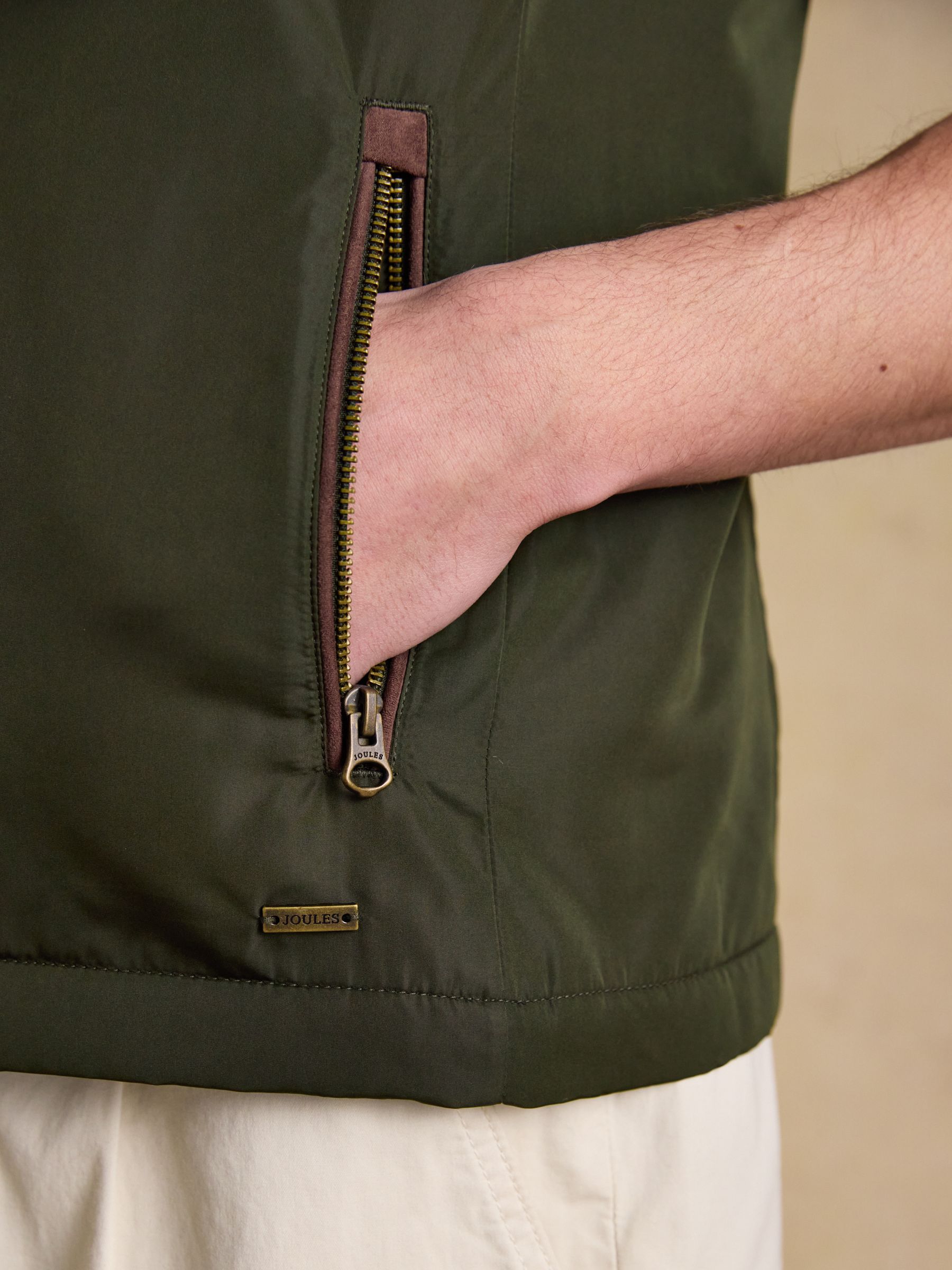 Farnham Khaki Green Padded Fleece Lined Gilet - Image 7 of 11
