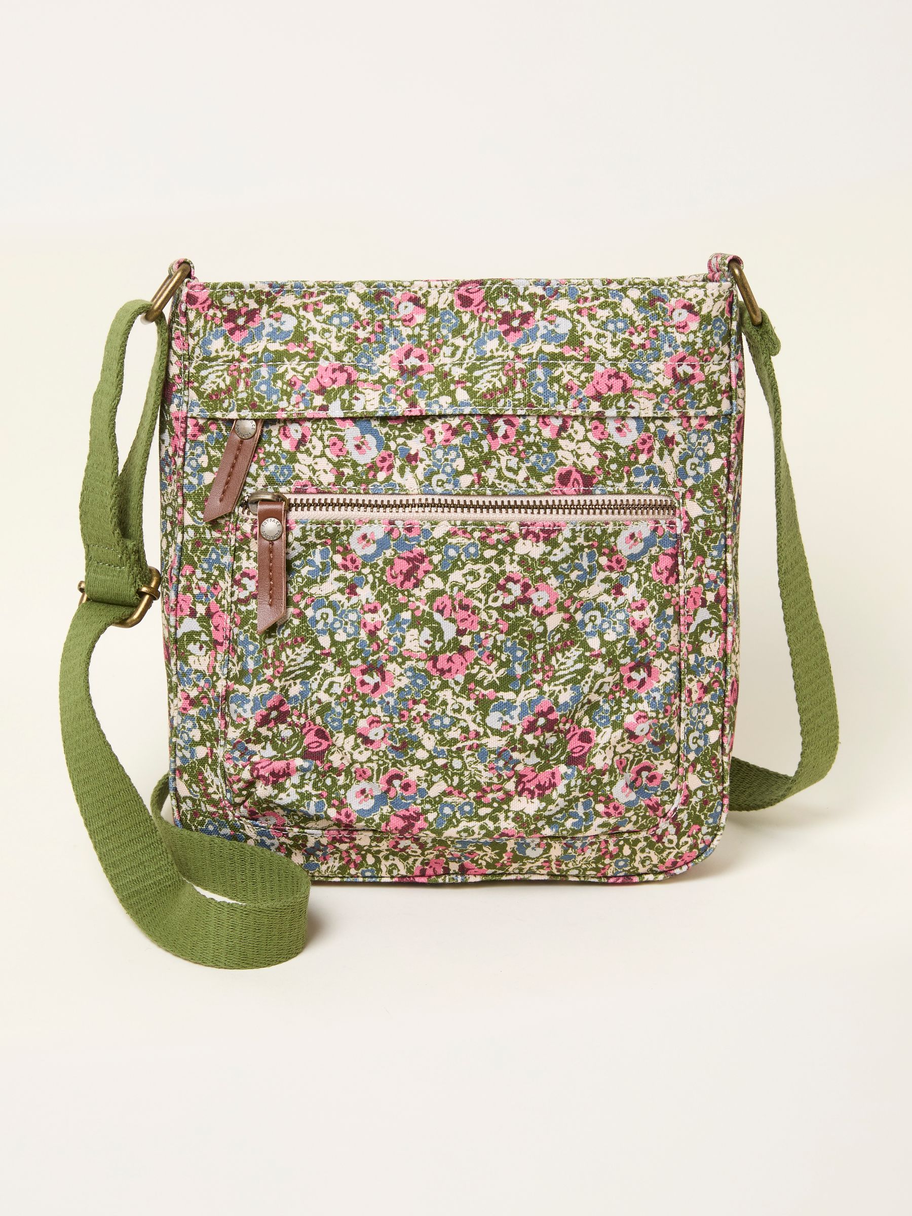 Green Ditsy Ditsy Floral Canvas Crossbody Bag - Image 1 of 3