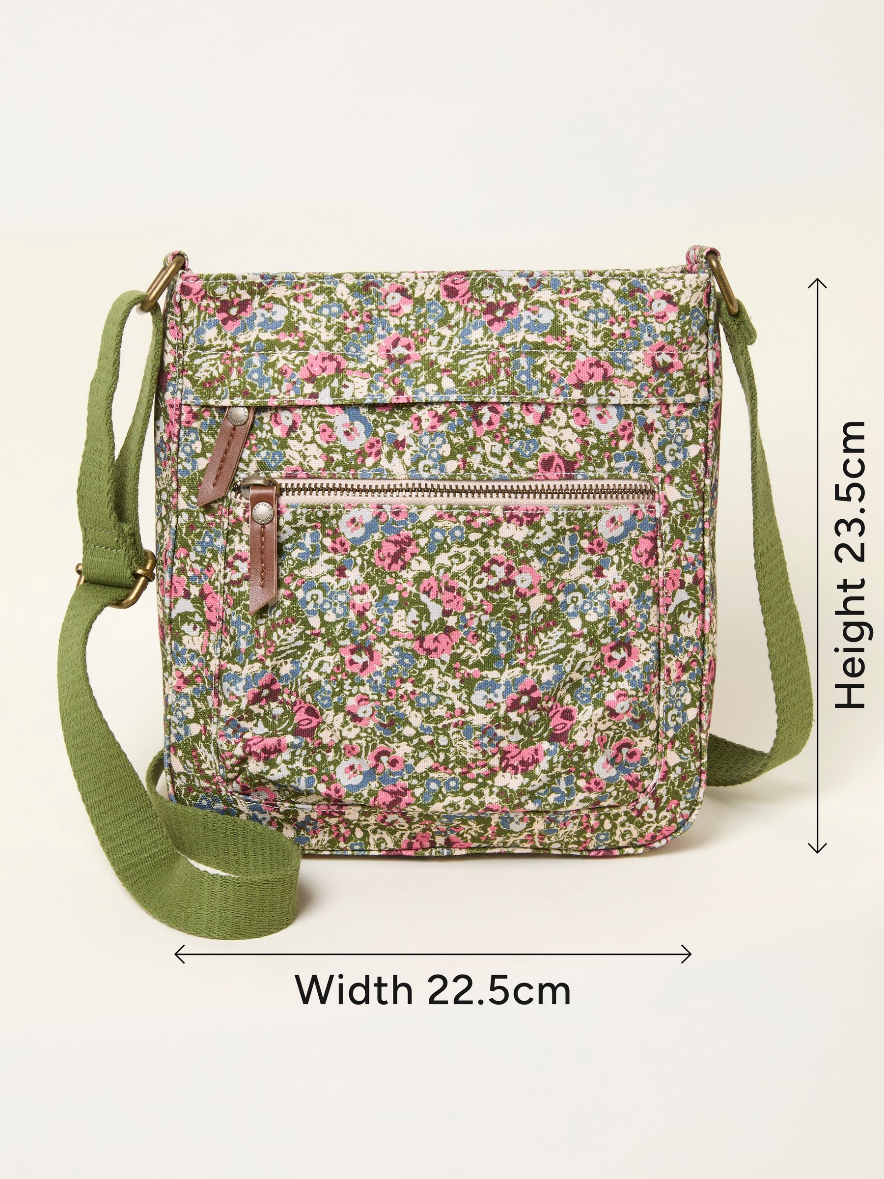 Green Ditsy Floral Canvas Crossbody Bag - Image 6 of 6