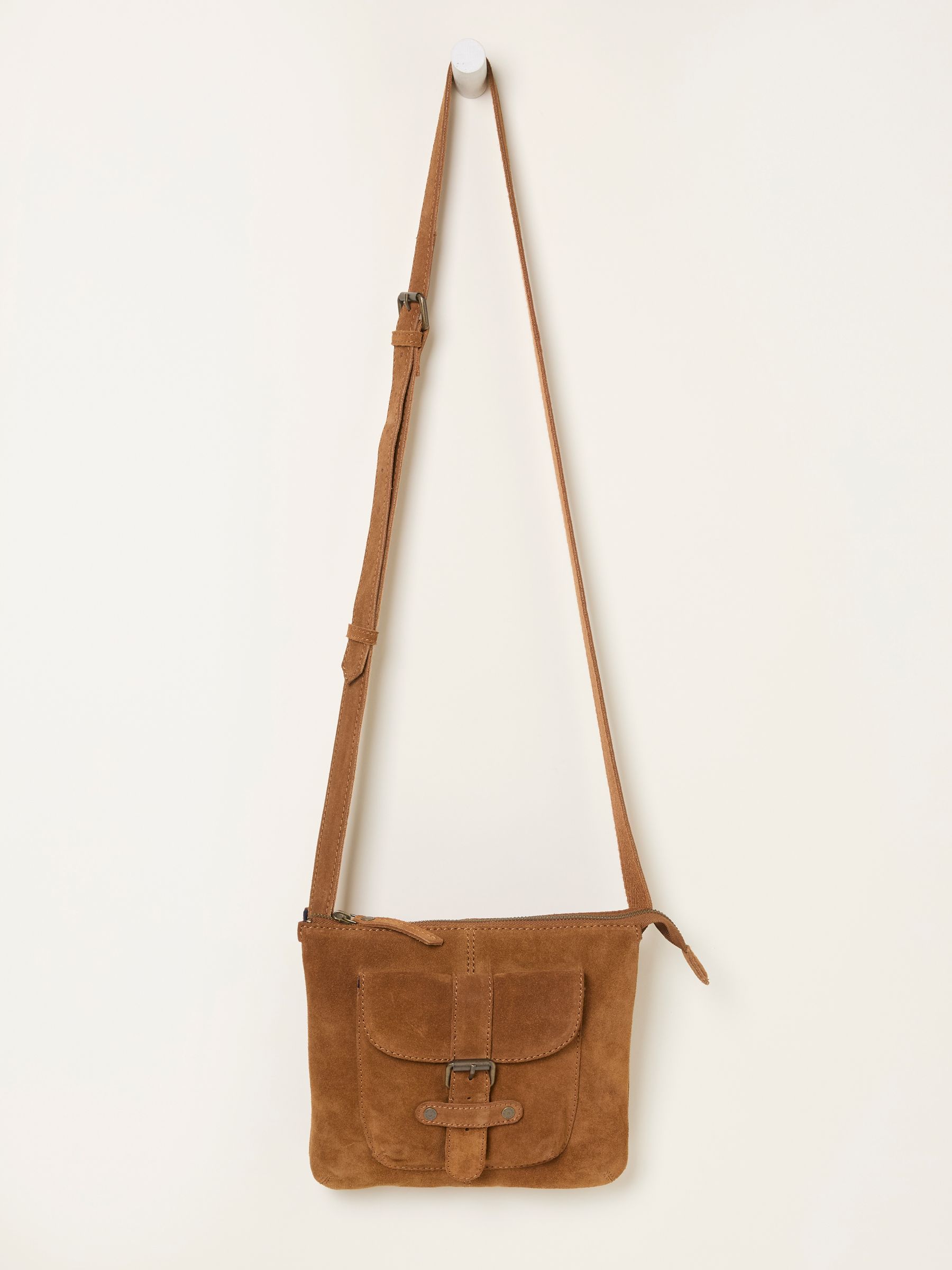 Libby Tan Brown Suede Crossbody Bag - Image 2 of 3 Libby Tan Brown Suede Crossbody Bag - Image 2 of 3