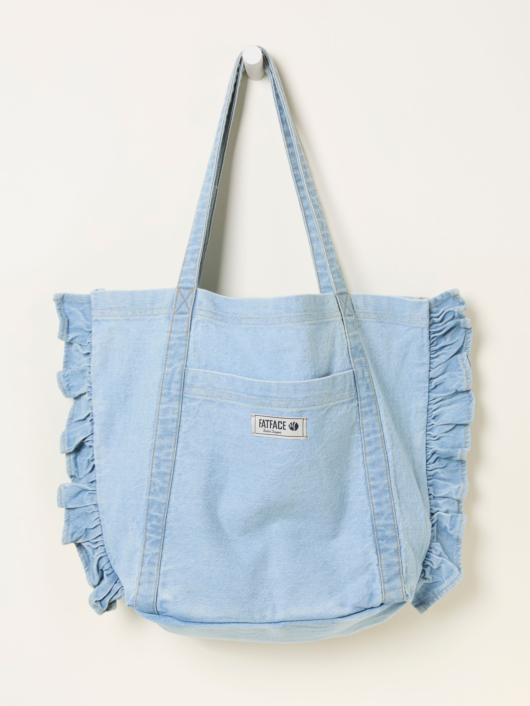 Astrid Light Denim Frill Tote - Image 1 of 3