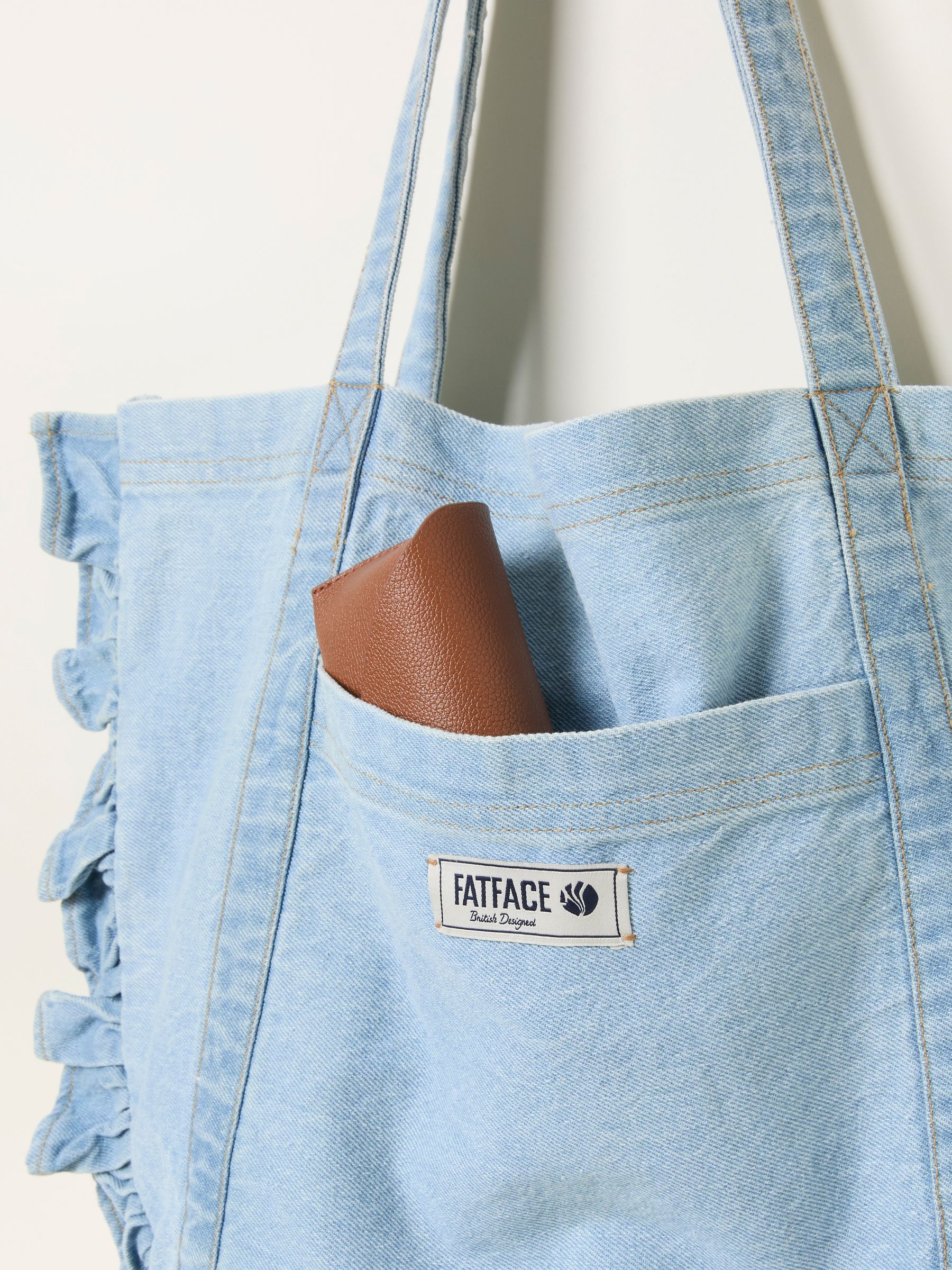 Astrid Light Denim Frill Tote - Image 3 of 3
