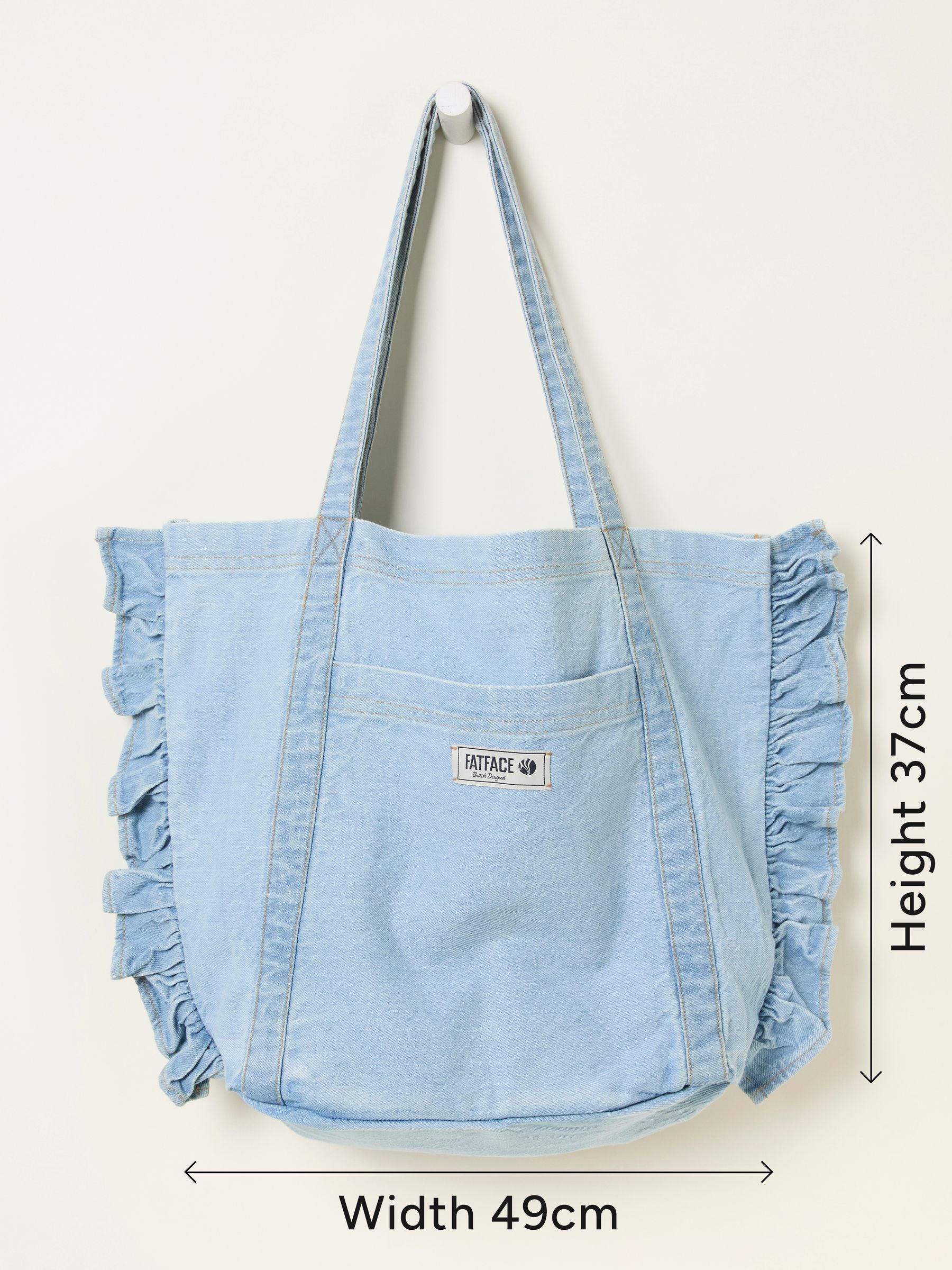 Astrid Light Denim Frill Tote - Image 4 of 4