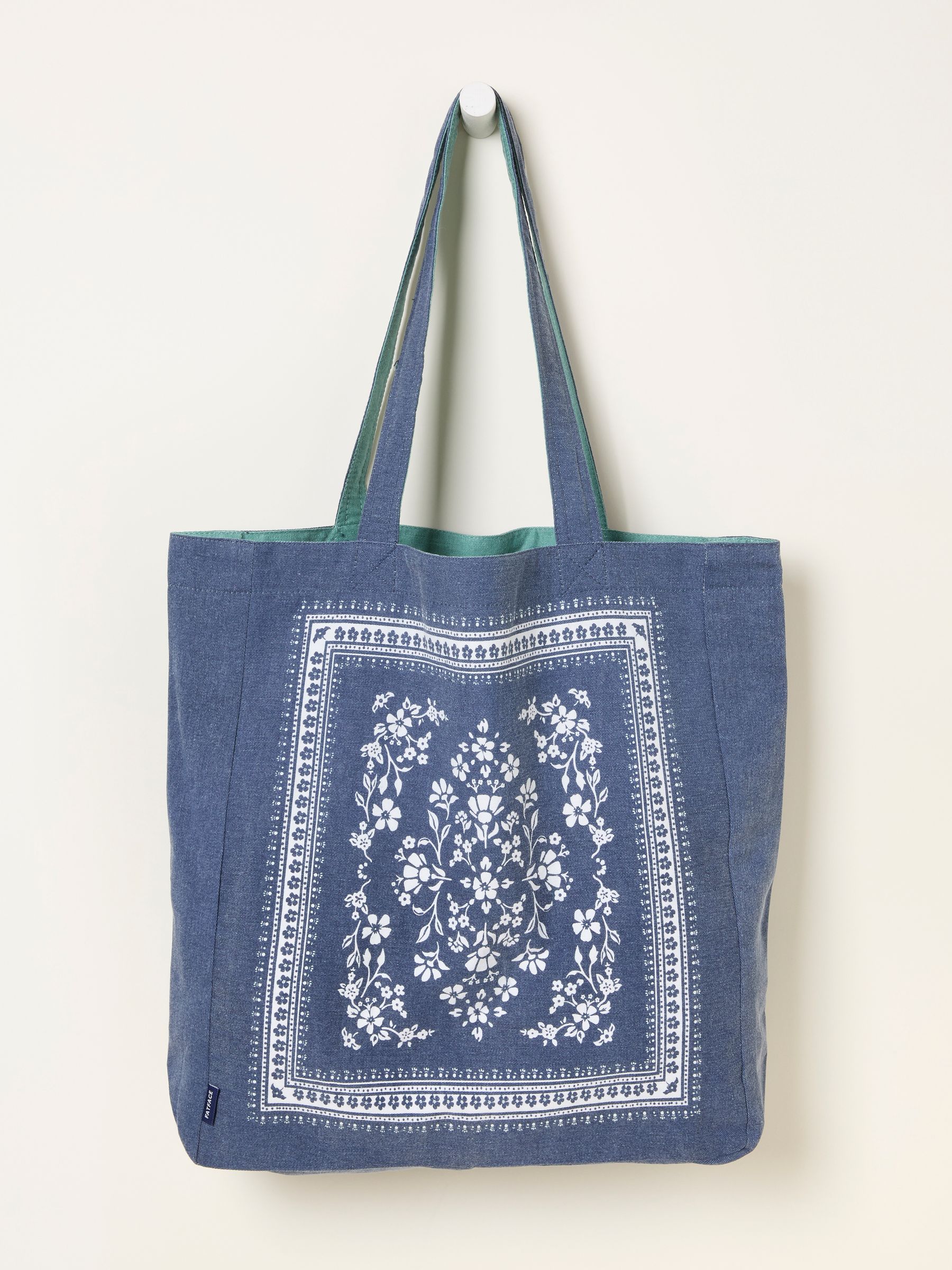 Navy Floral Reversible Tote Bag - Image 1 of 3