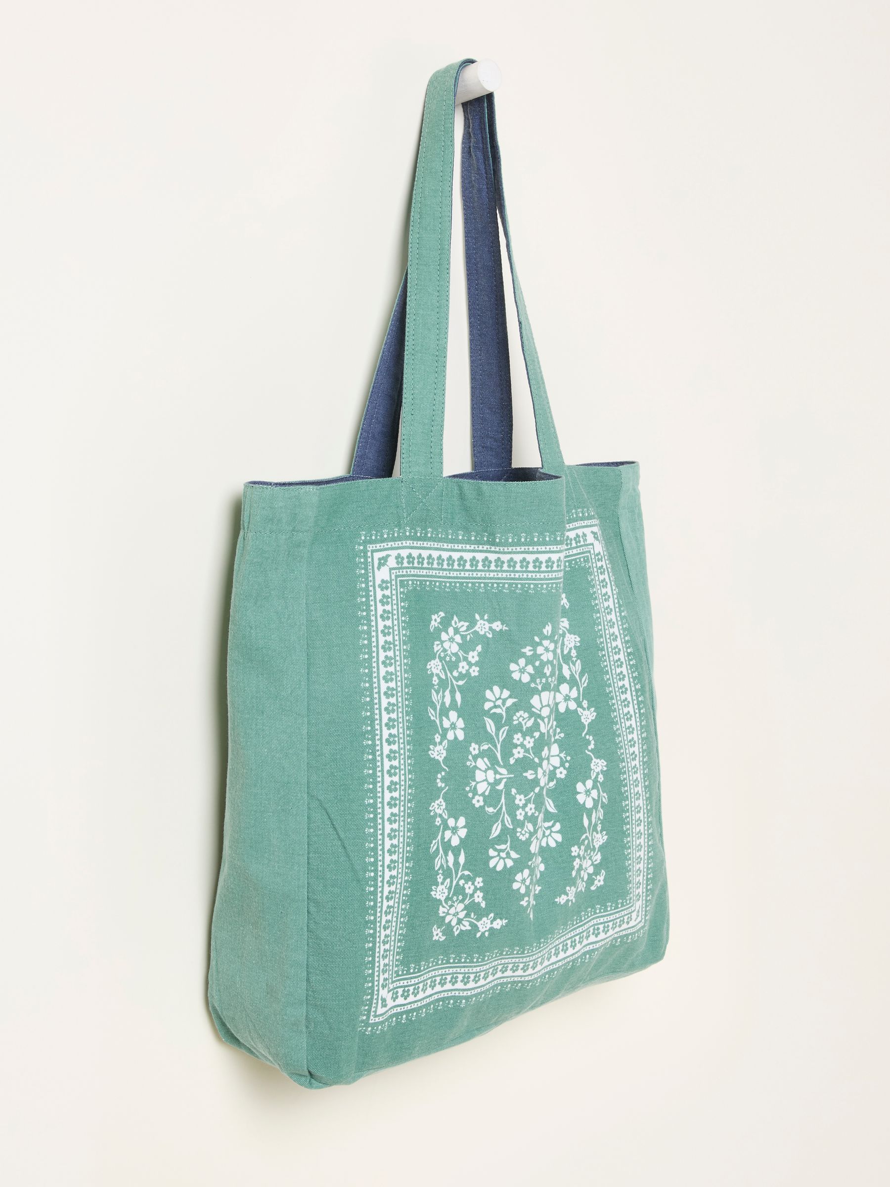 Navy Floral Reversible Tote Bag - Image 3 of 3