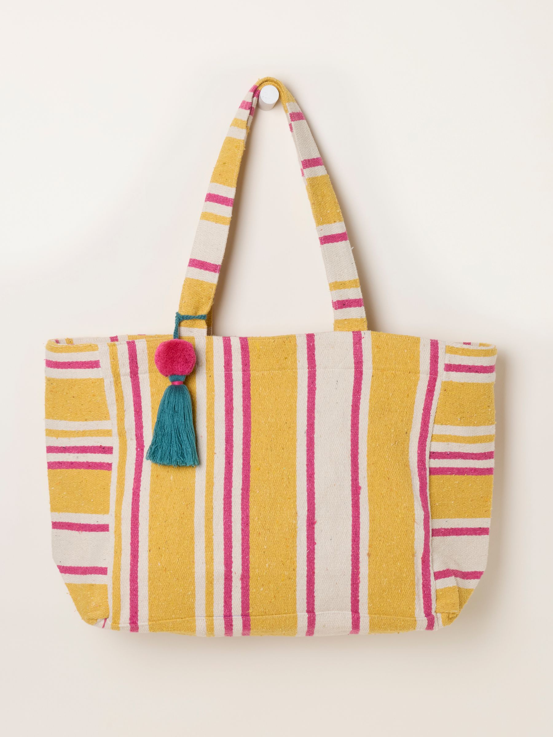 Mustard Yellow Stripe Beach Bag - Image 2 of 4