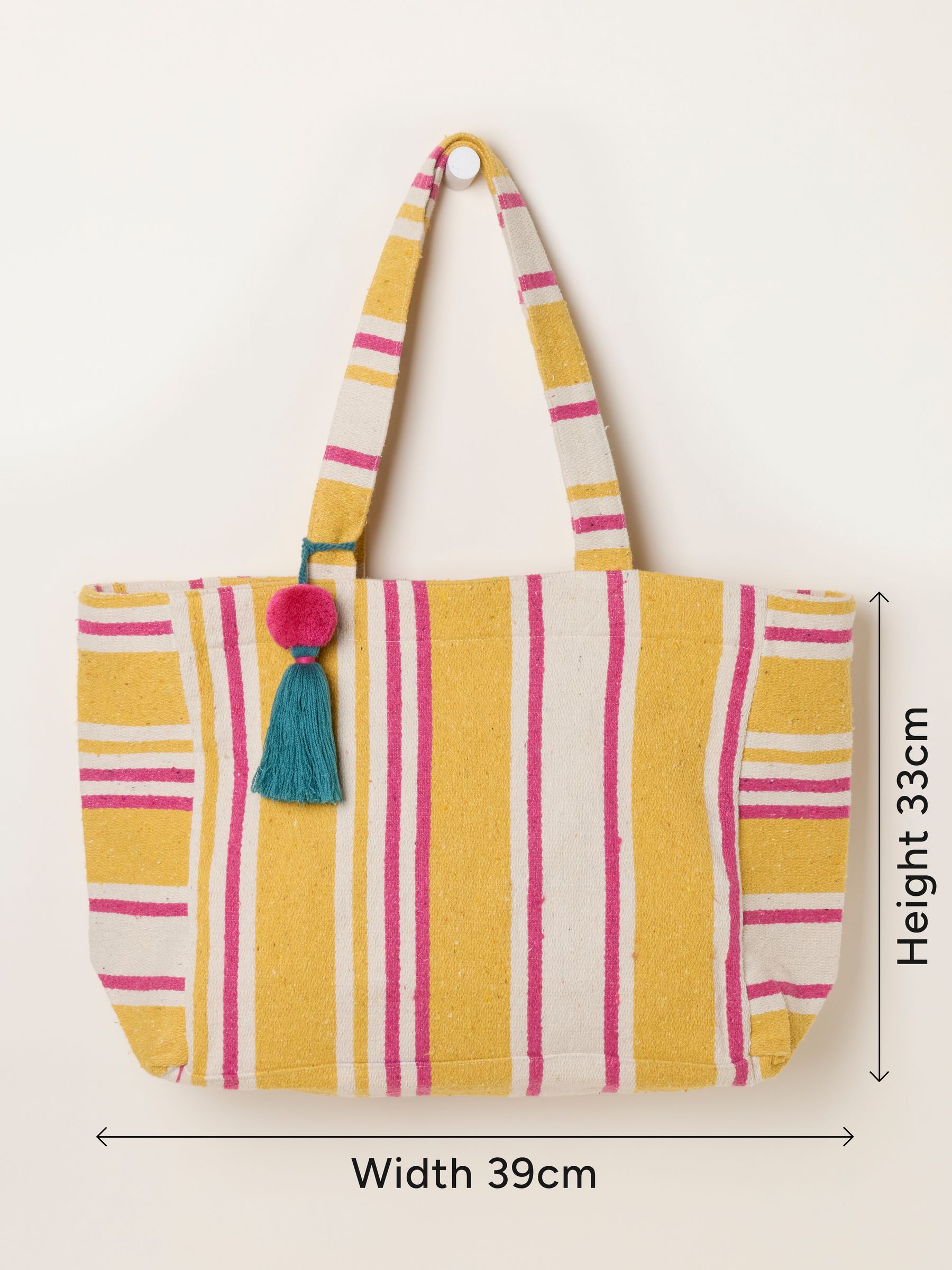 Mustard Yellow Stripe Beach Bag - Image 5 of 5