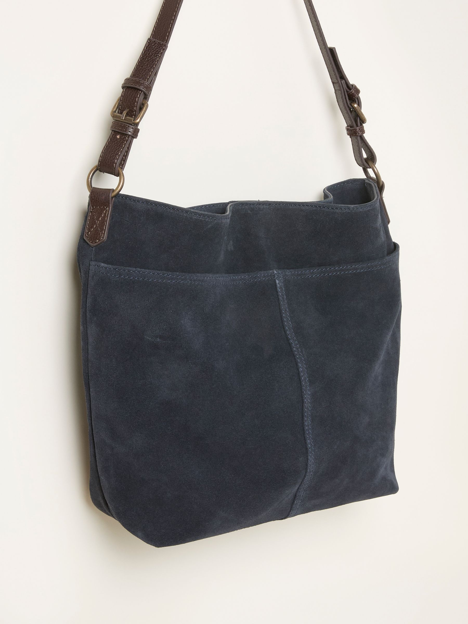 Molly Navy Blue Suede Shoulder Bag - Image 3 of 3