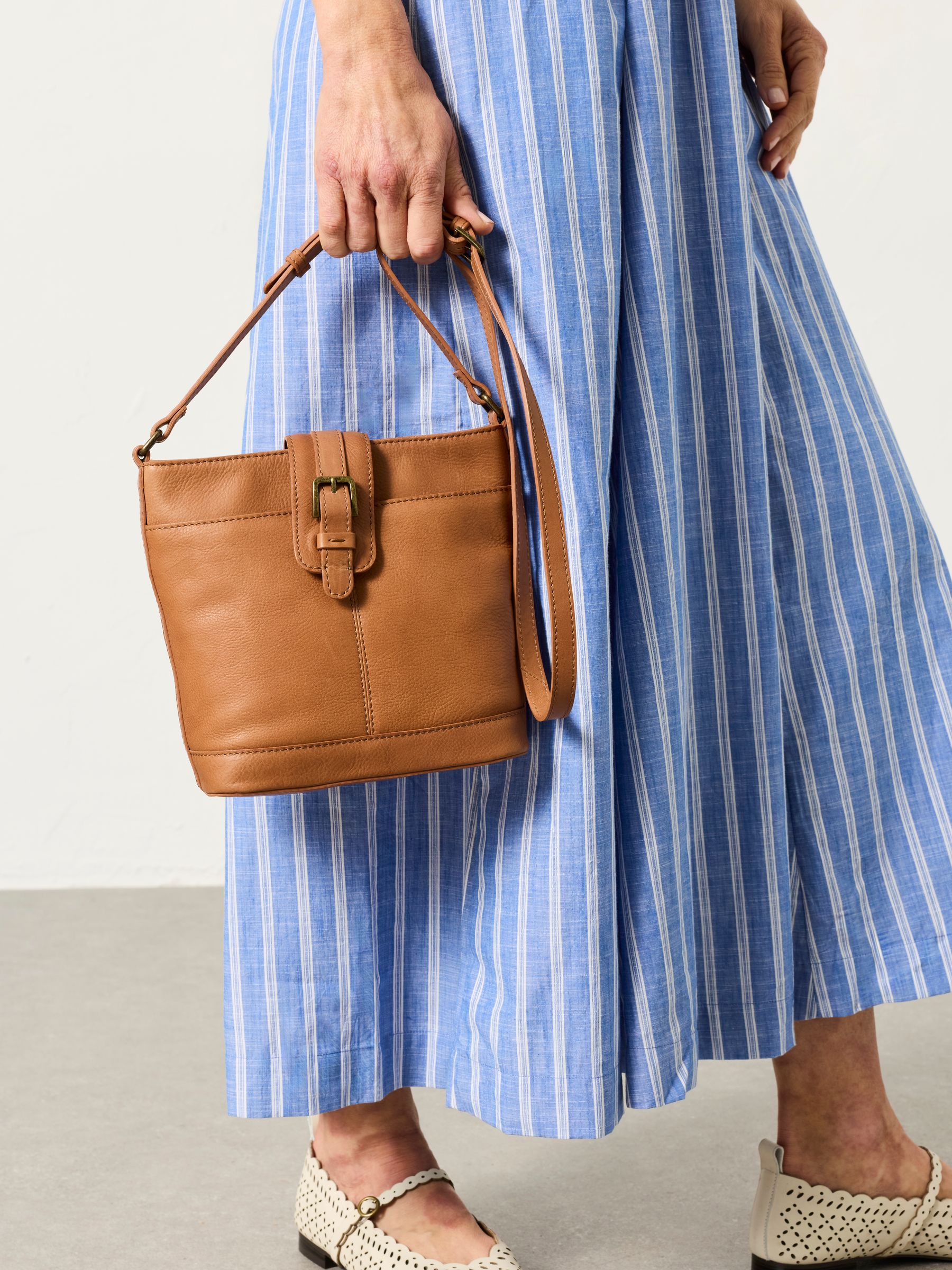 Tan Brown Leather Bucket Bag - Image 1 of 2