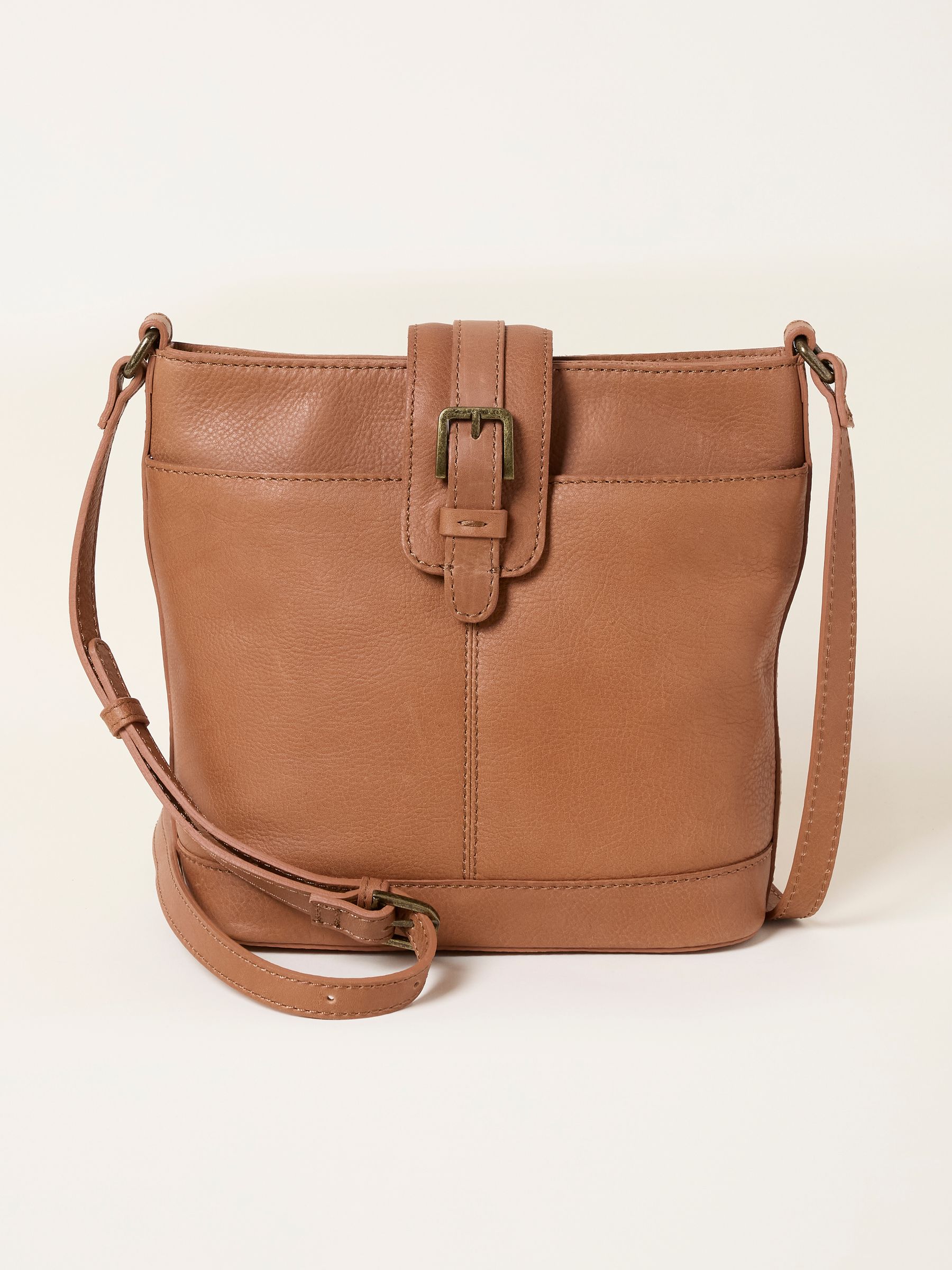 Tan Brown Leather Bucket Bag - Image 3 of 5