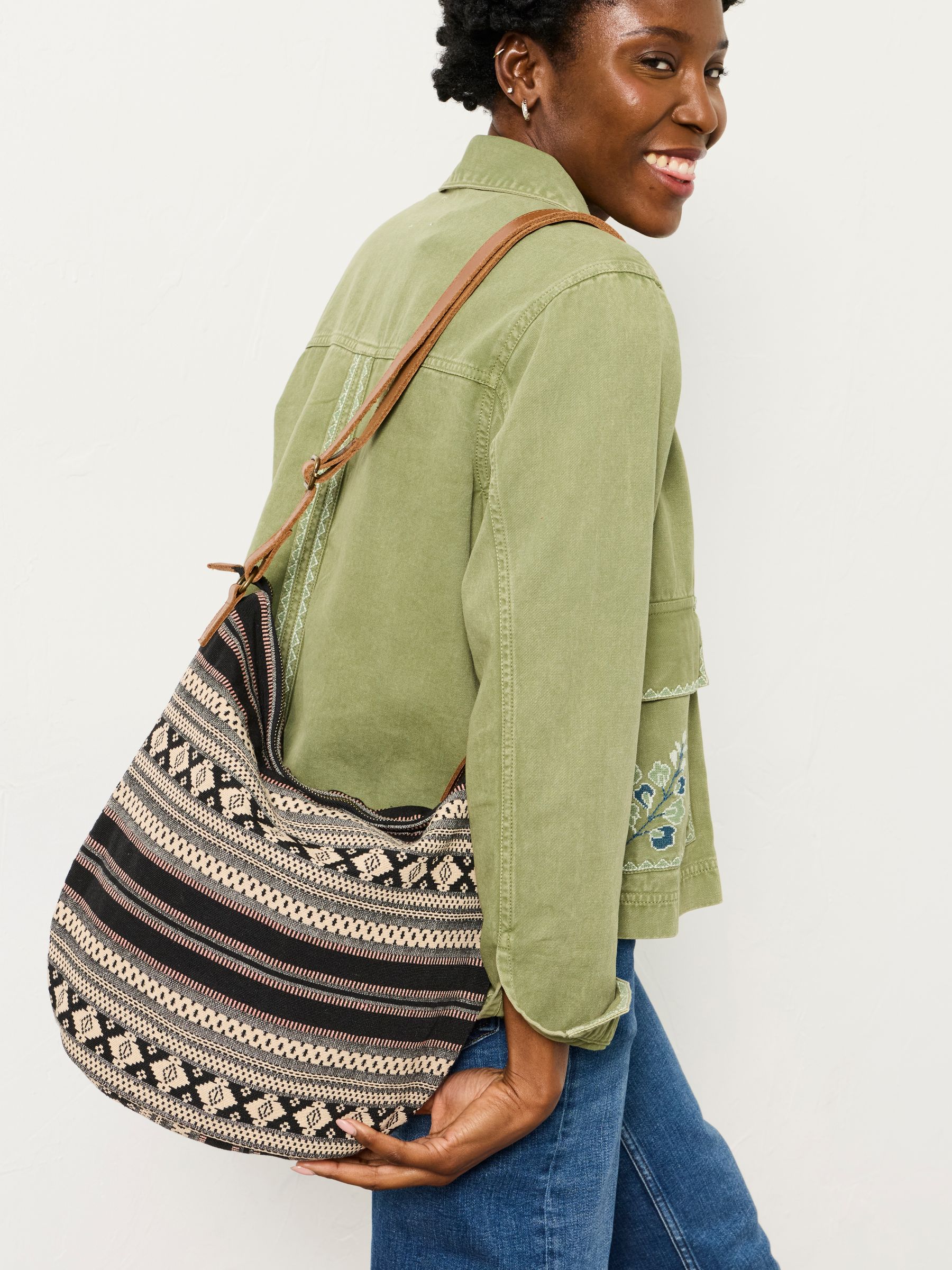 Evalie Black Woven Crossbody Bag - Image 2 of 5