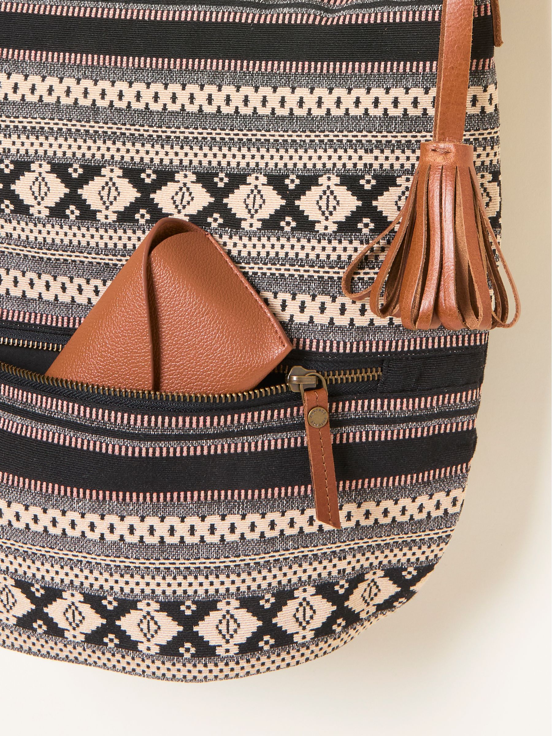 Evalie Black Woven Crossbody Bag - Image 4 of 5