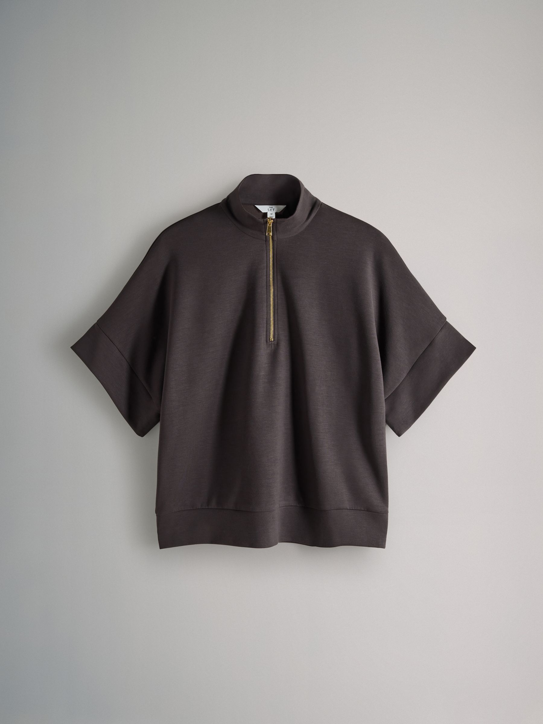 Quarter Zip Short Sleeve Sweatshirt and Short Set - Image 2 of 5