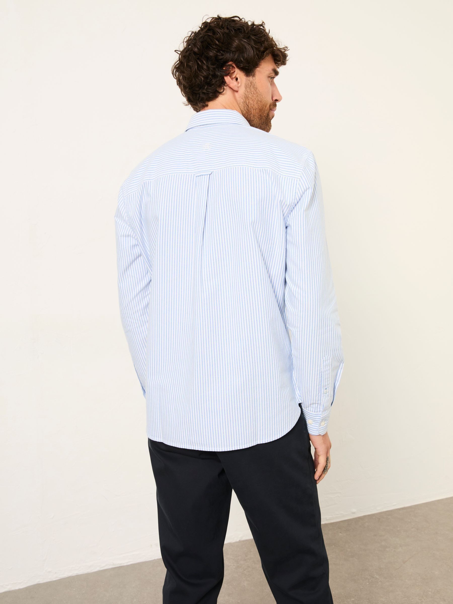 Striped Blue Long Sleeve 2 Pack Oxford Shirts - Image 2 of 3