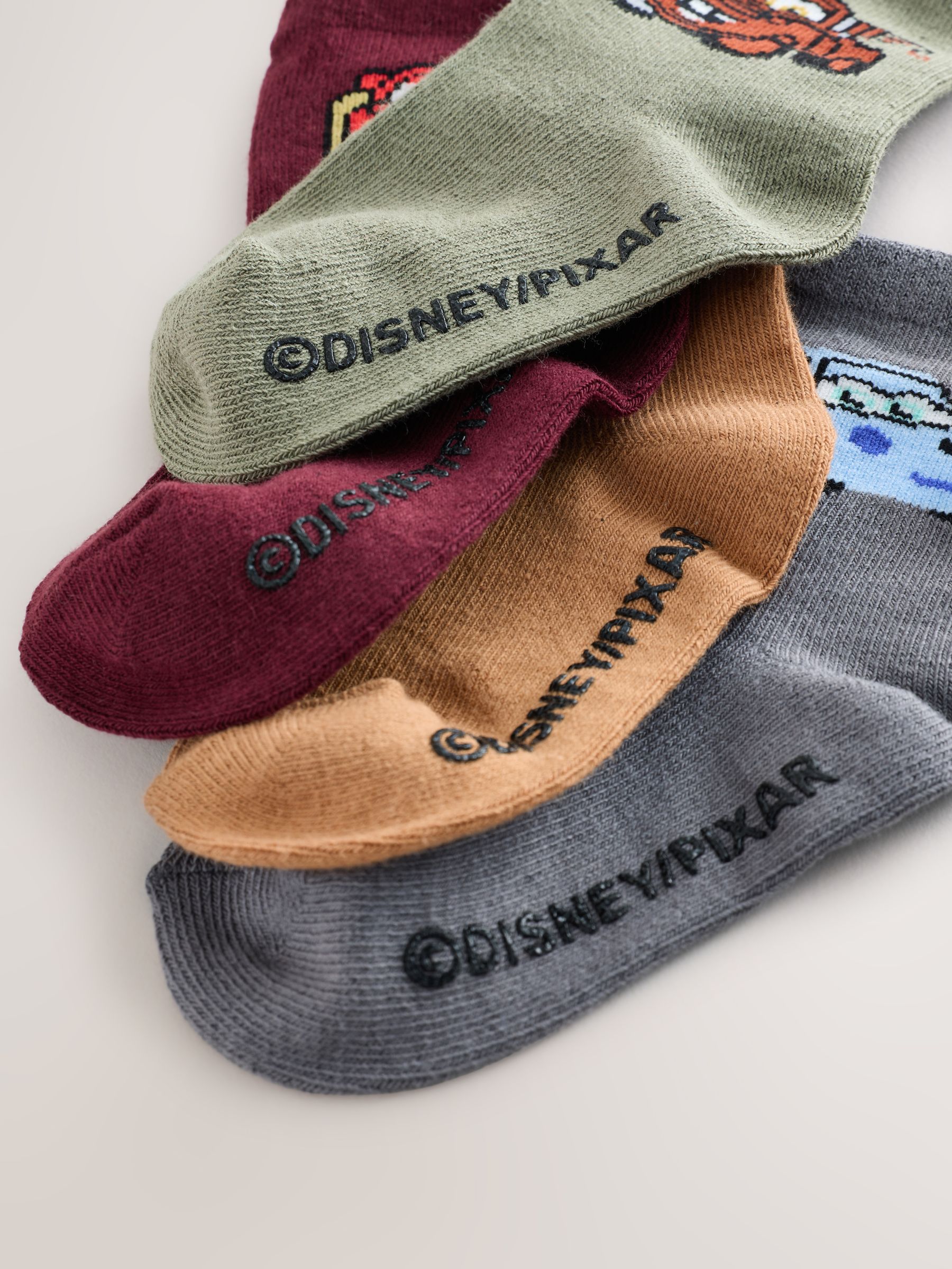 Brown Disney Cars Crew Socks 4 Pack - Image 2 of 3