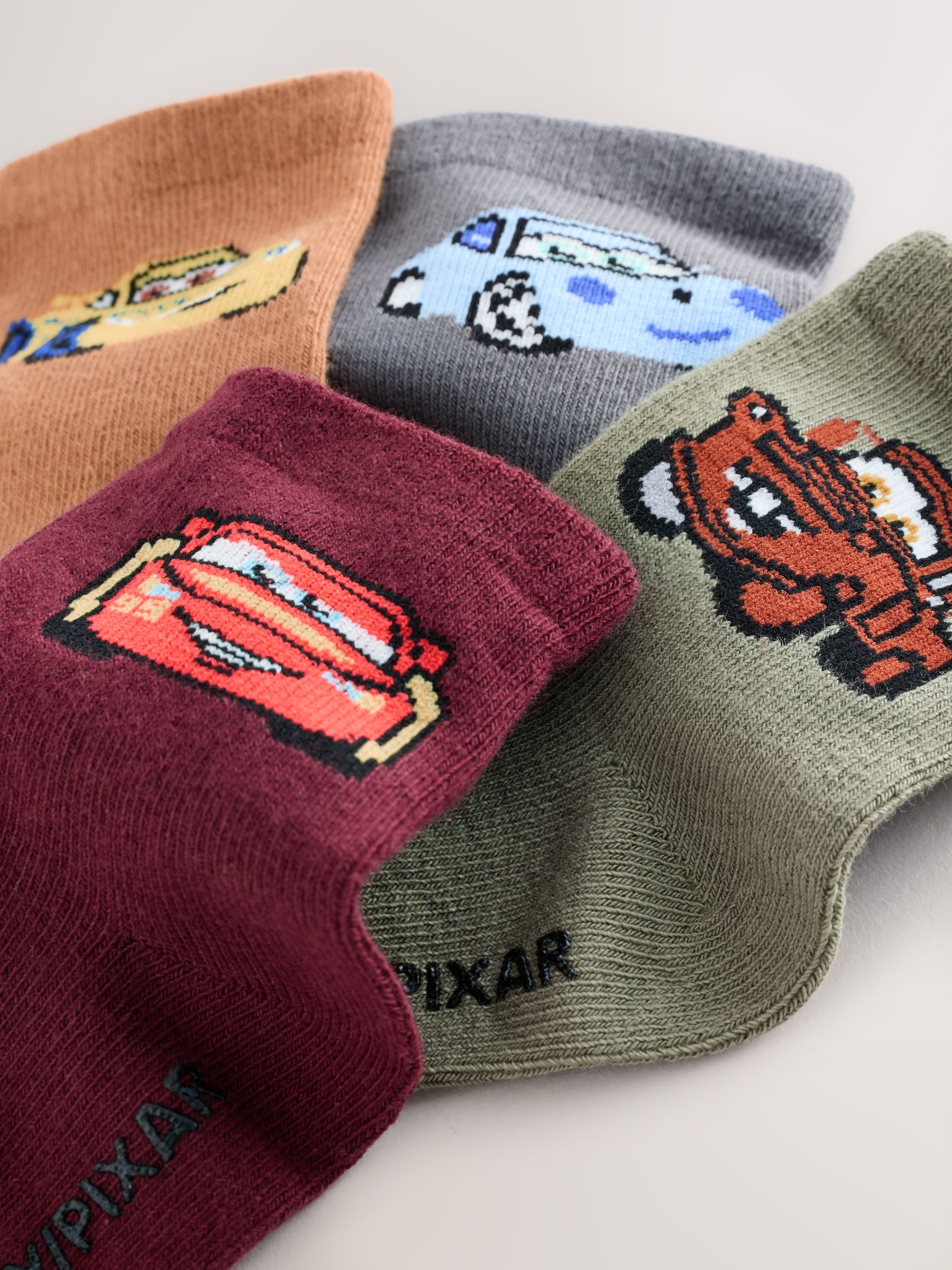 Brown Disney Cars Crew Socks 4 Pack - Image 3 of 3
