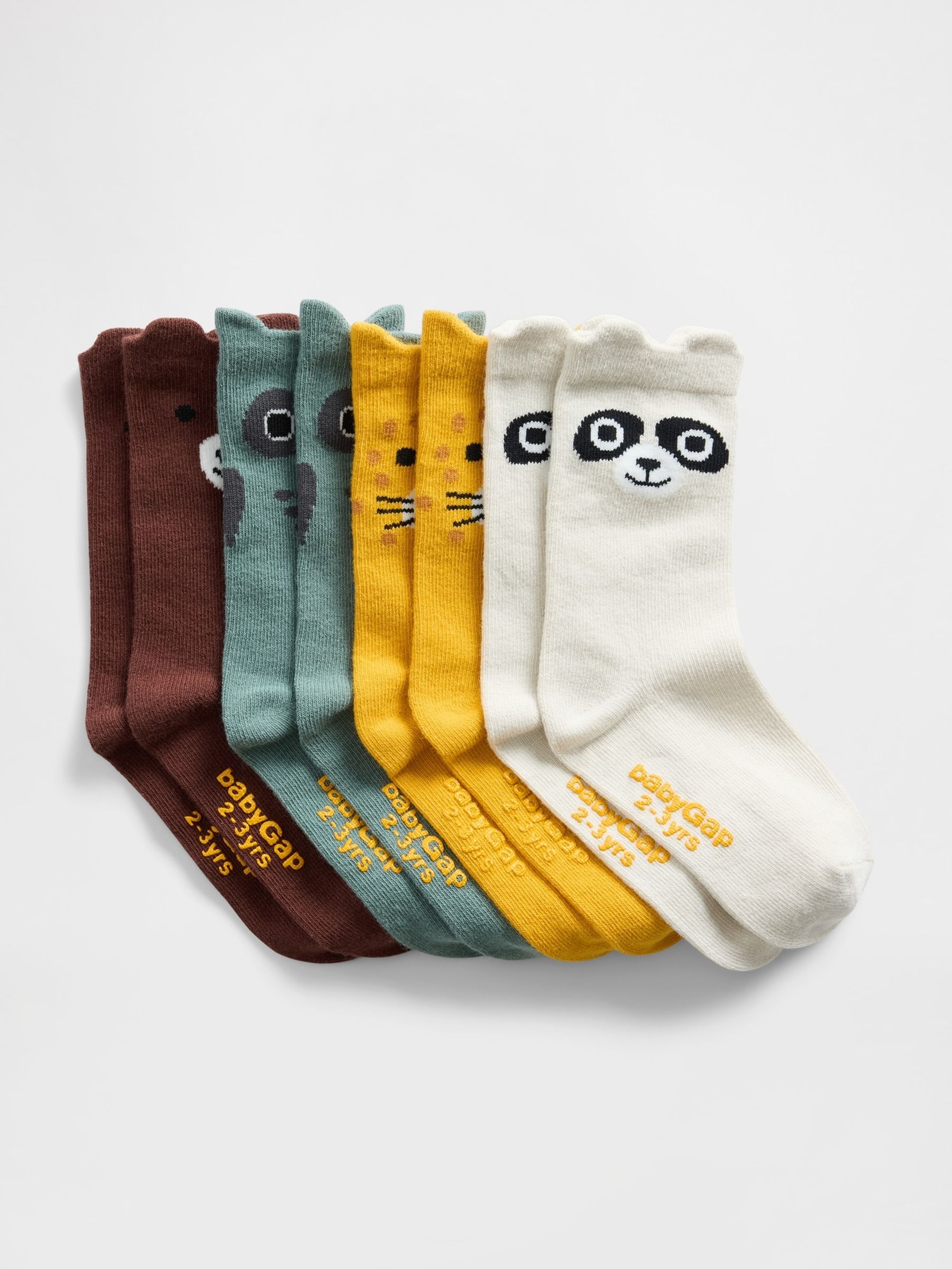 Brown/White Critter Crew Socks 4 Pack - Image 1 of 1