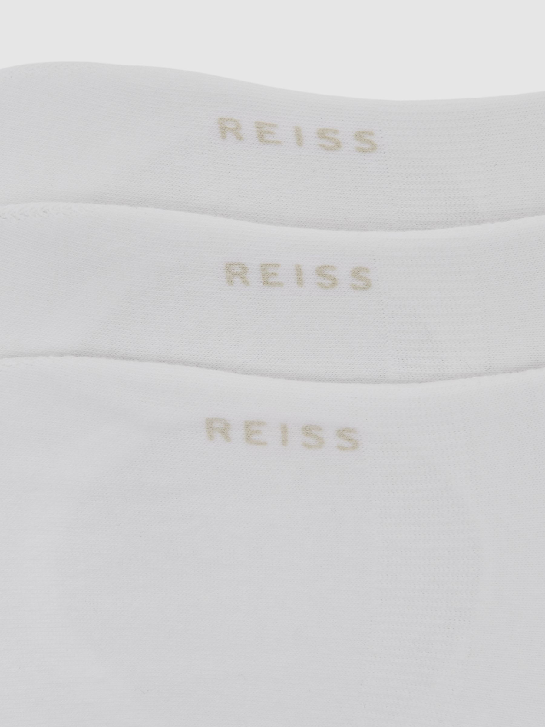 3 Pack Invisible Trainer Socks Cotton-Blend in White - Image 2 of 2