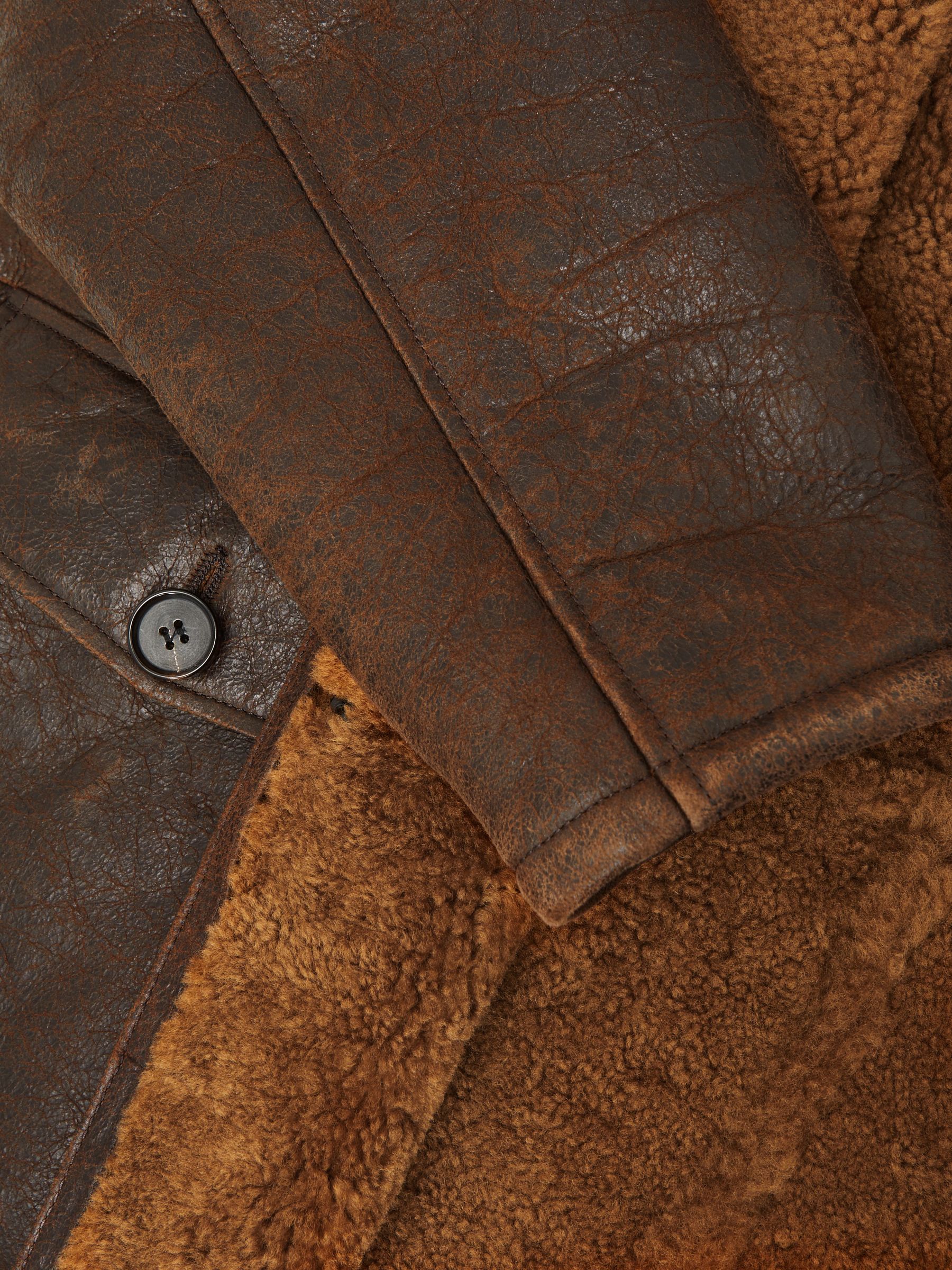 Atelier Shearling Leather Jacket in Brown - Image 7 of 7