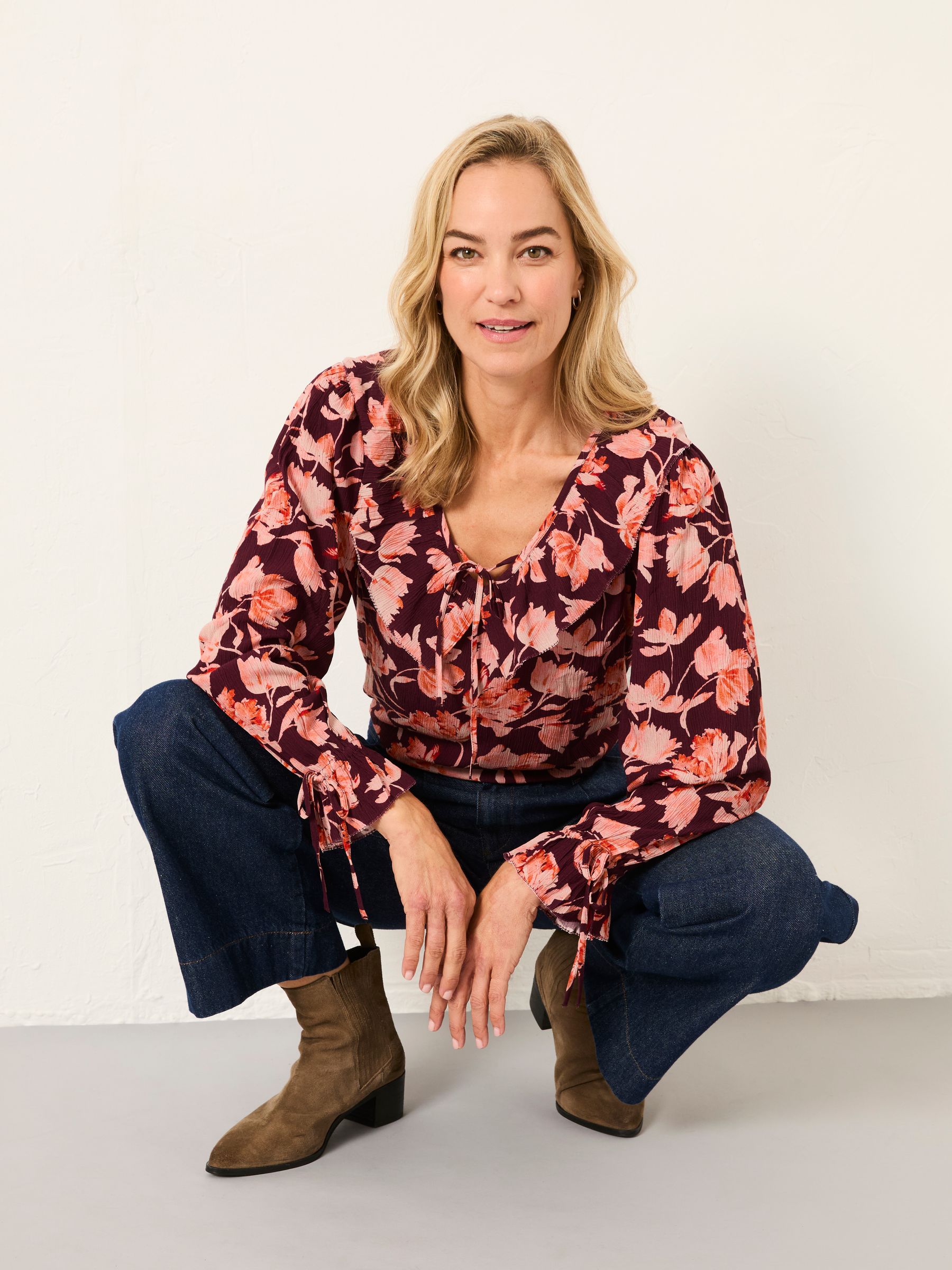 Rene Burgundy Red Blouse - Image 5 of 6