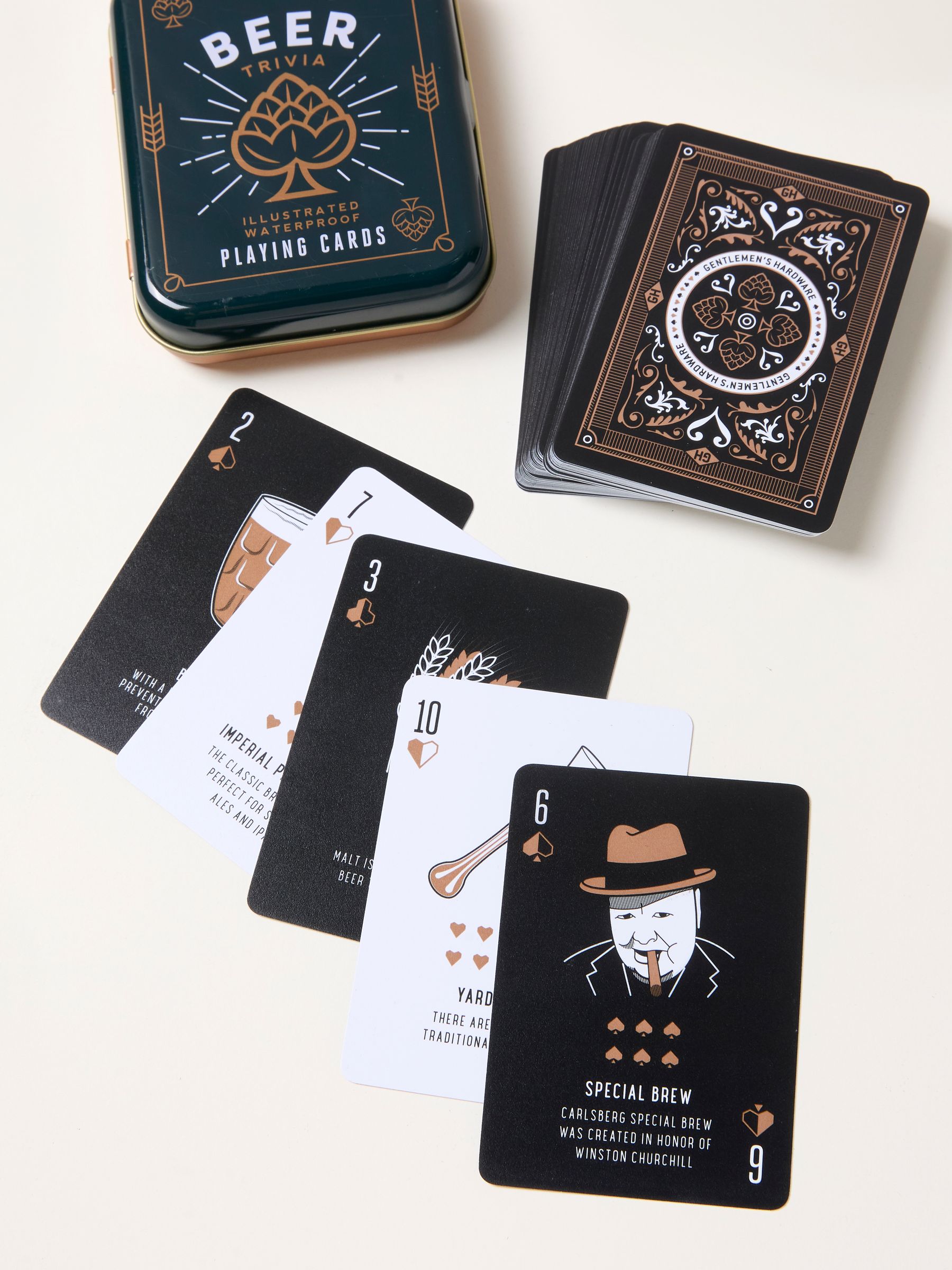 Navy Gentlemens Hardware Beer Trivia Playing Cards in a Tin - Image 3 of 3