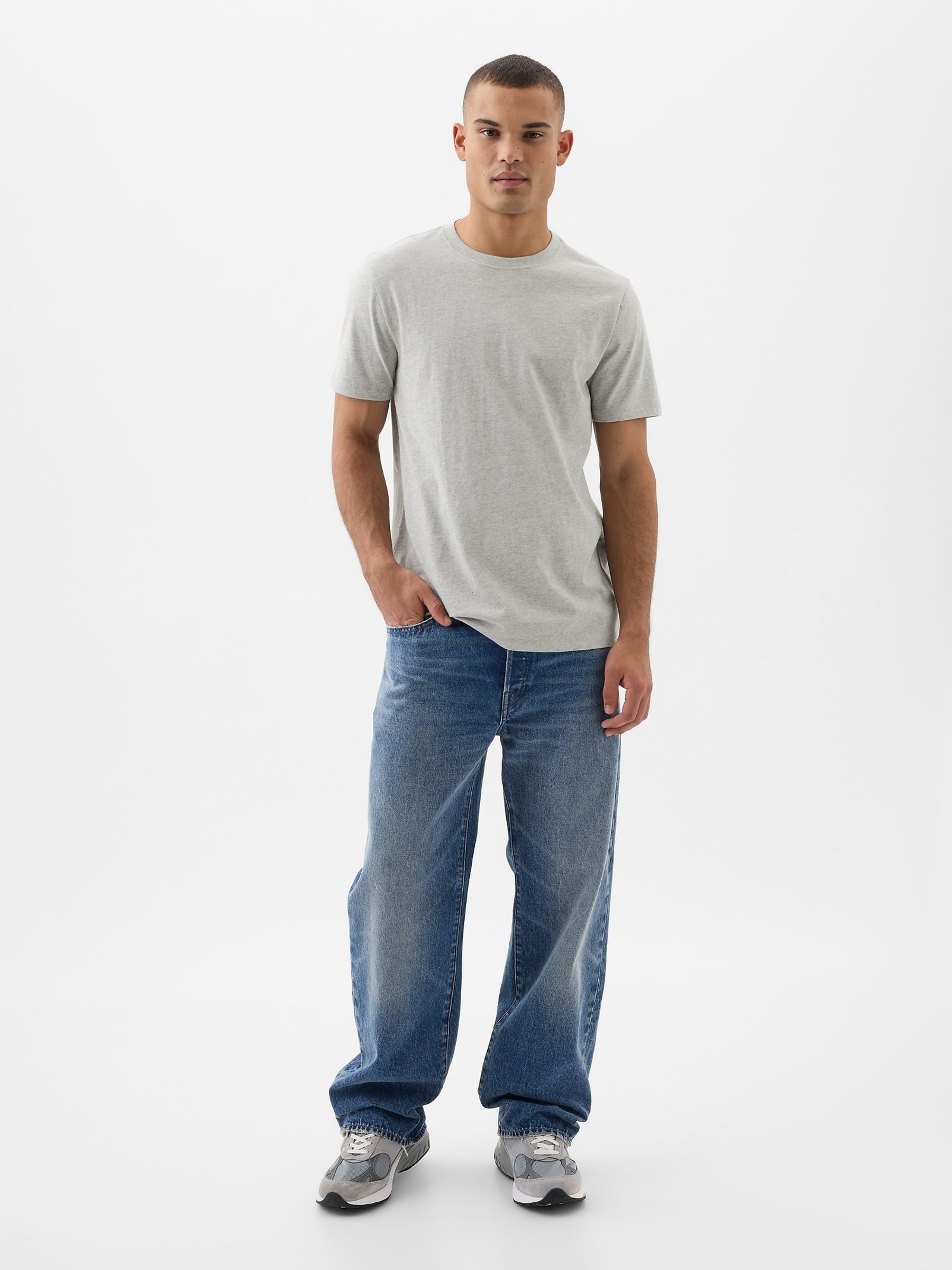 Grey Everyday 100% Cotton Crew Neck T-Shirt - Image 3 of 7
