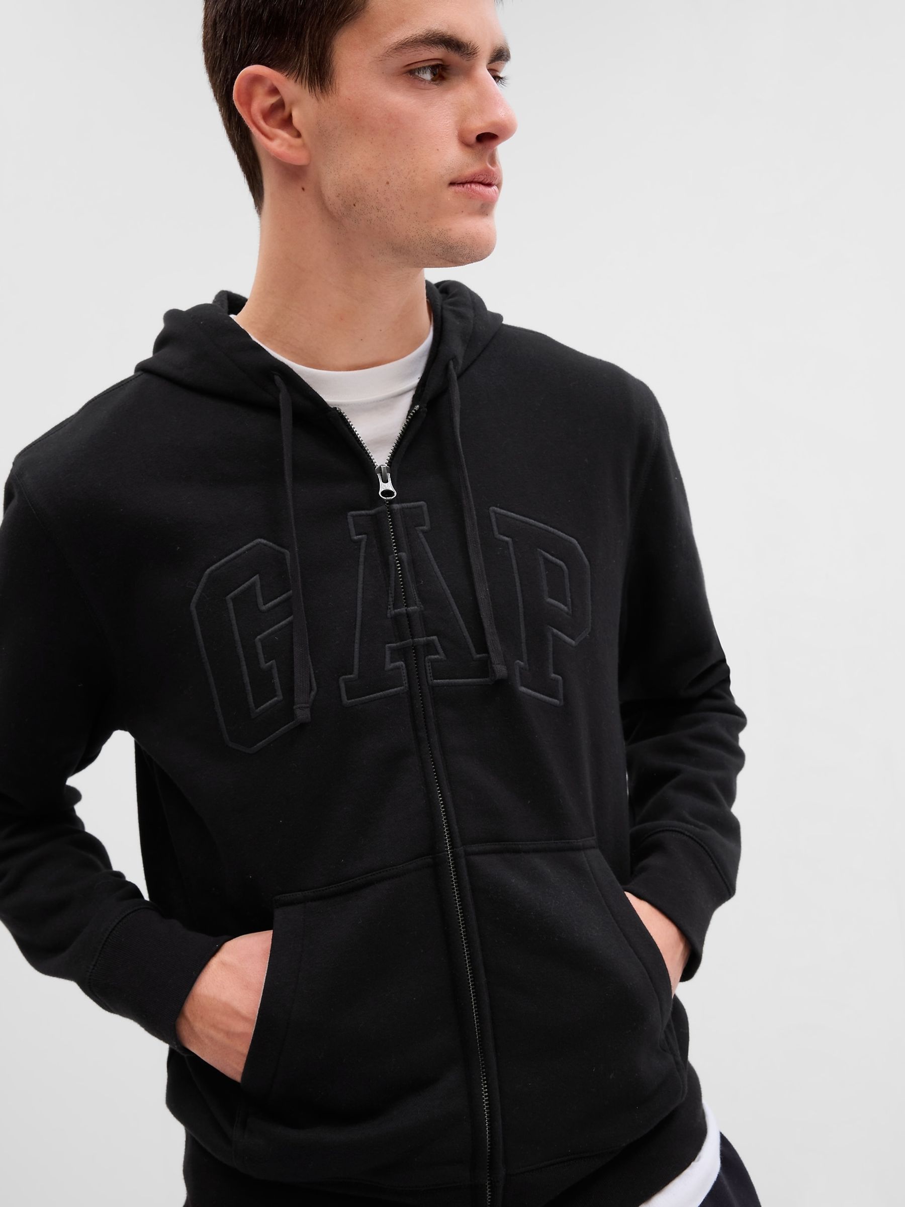 Jet Black Logo Fleece Zip Hoodie - Image 4 of 4
