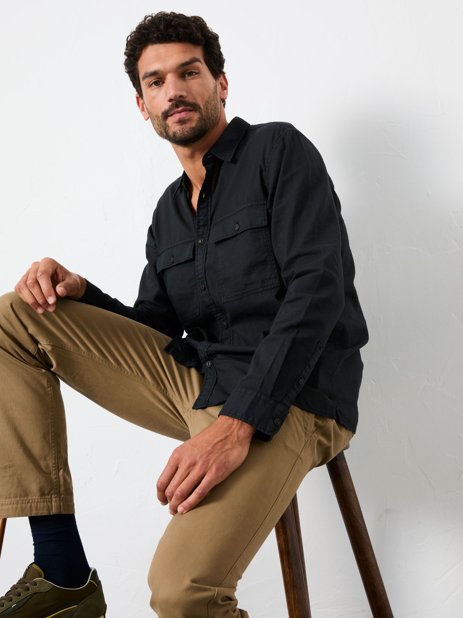 Bugle Black Long Sleeve Garment Dye Utility Shirt - Image 5 of 6