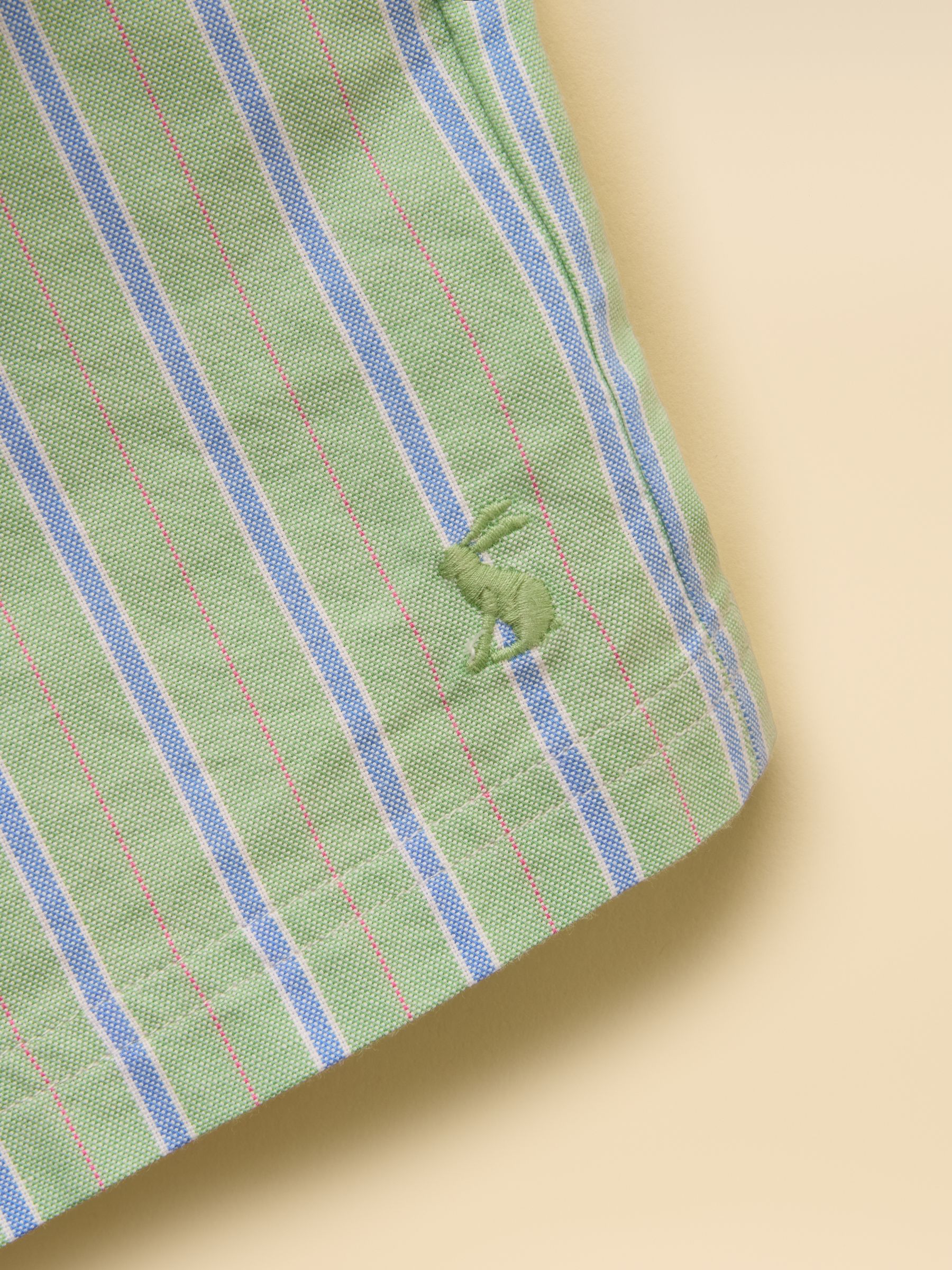 Boys' Hadley Green Stripe Cotton Woven Shorts - Image 6 of 7