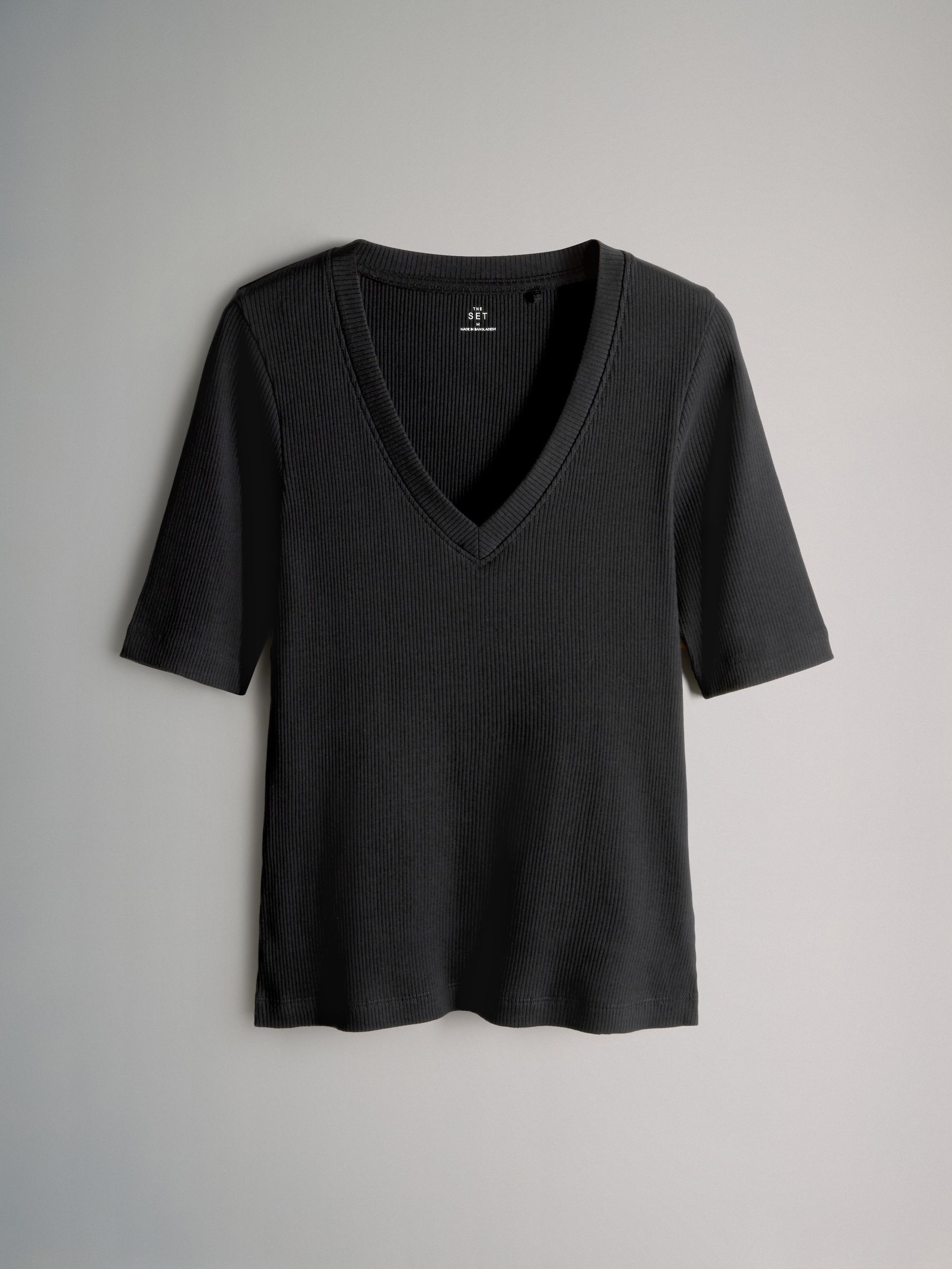 5 Pack V-Neck Short Sleeve Ribbed T-Shirts Multi - Image 6 of 6 5 Pack V-Neck Short Sleeve Ribbed T-Shirts Multi - Image 6 of 6