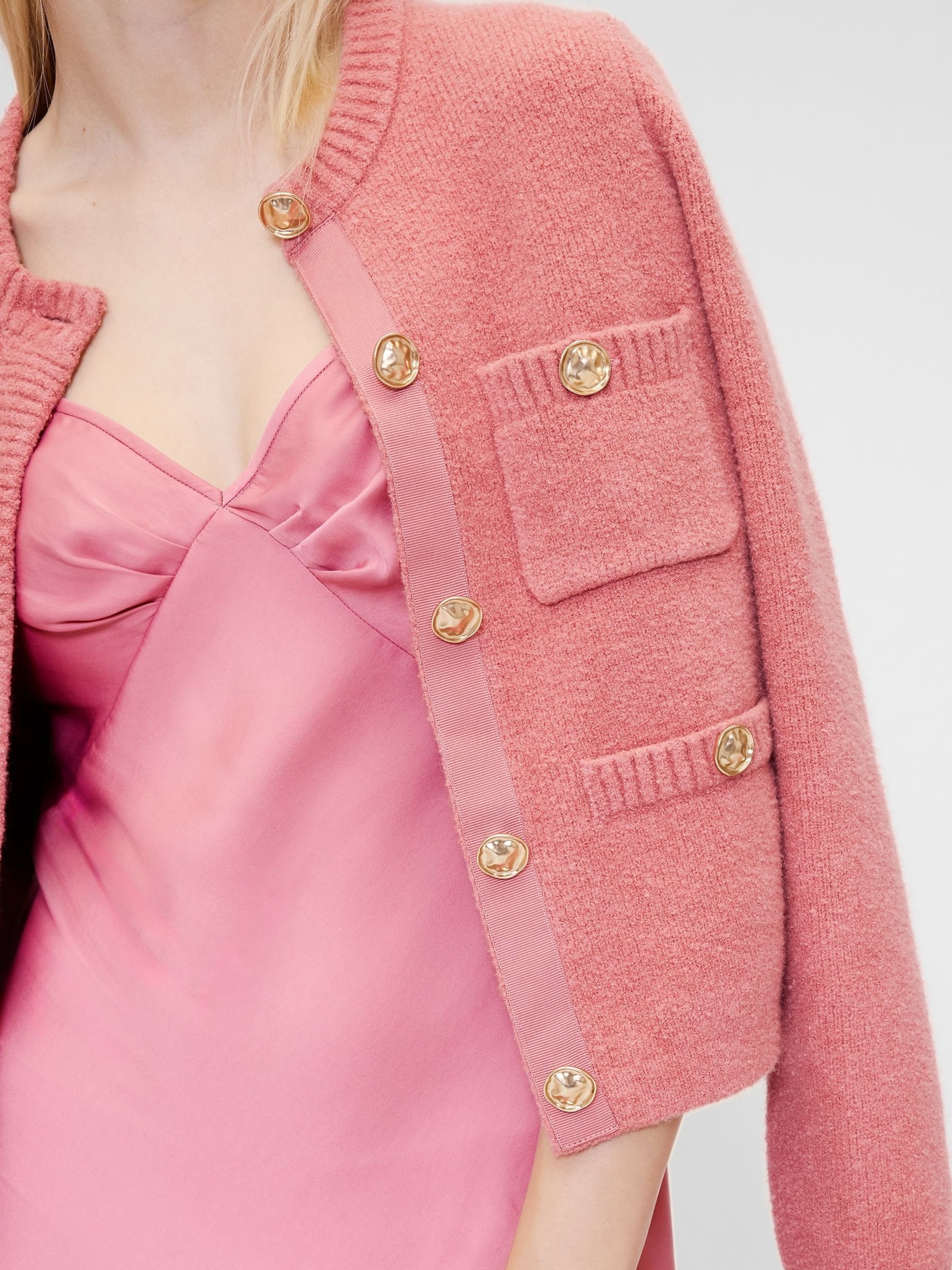 Pink Satin Sweetheart Neckline Midi Dress - Image 5 of 6