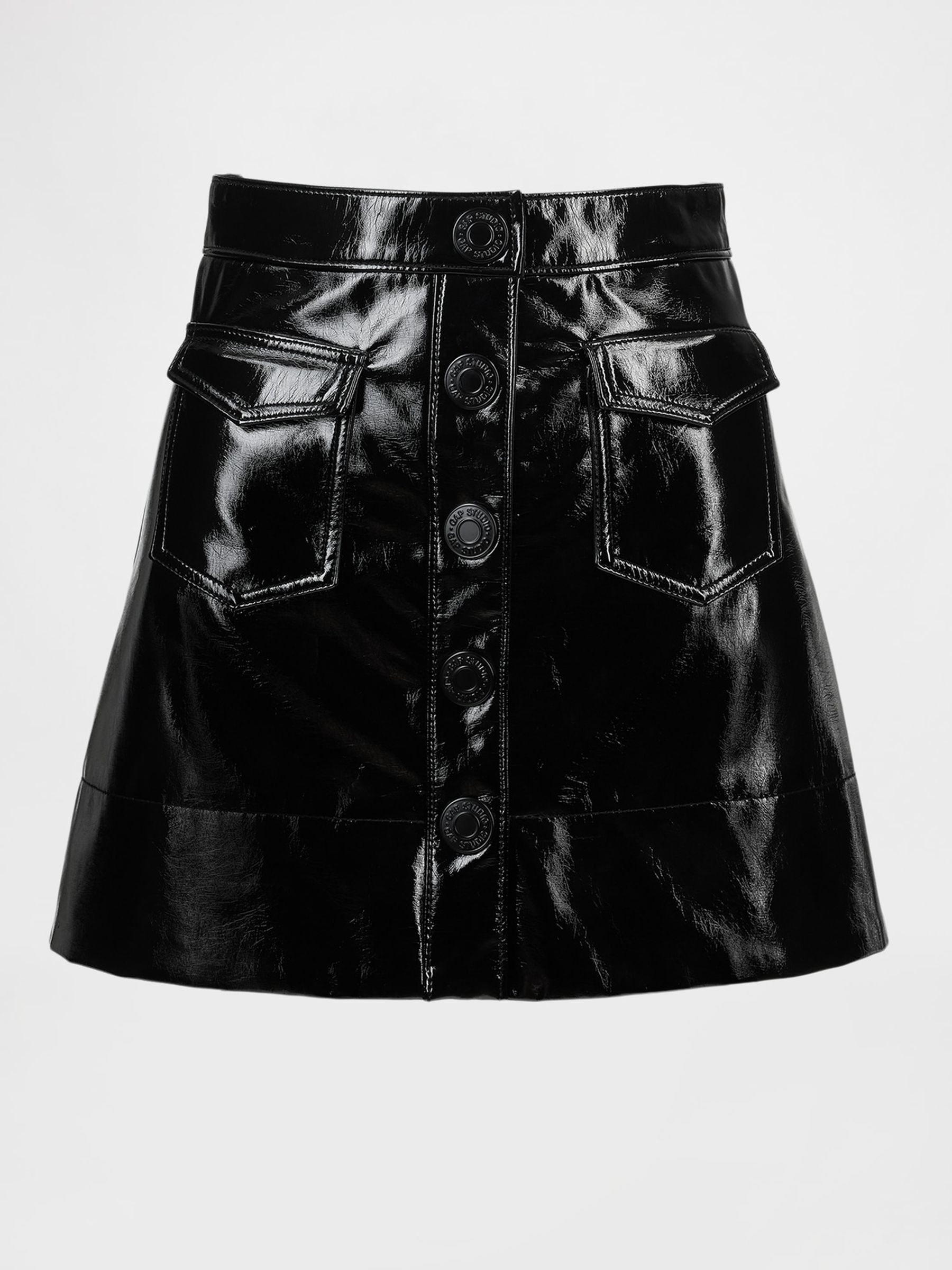 Black Patent Leather Mini Skirt - Image 6 of 7