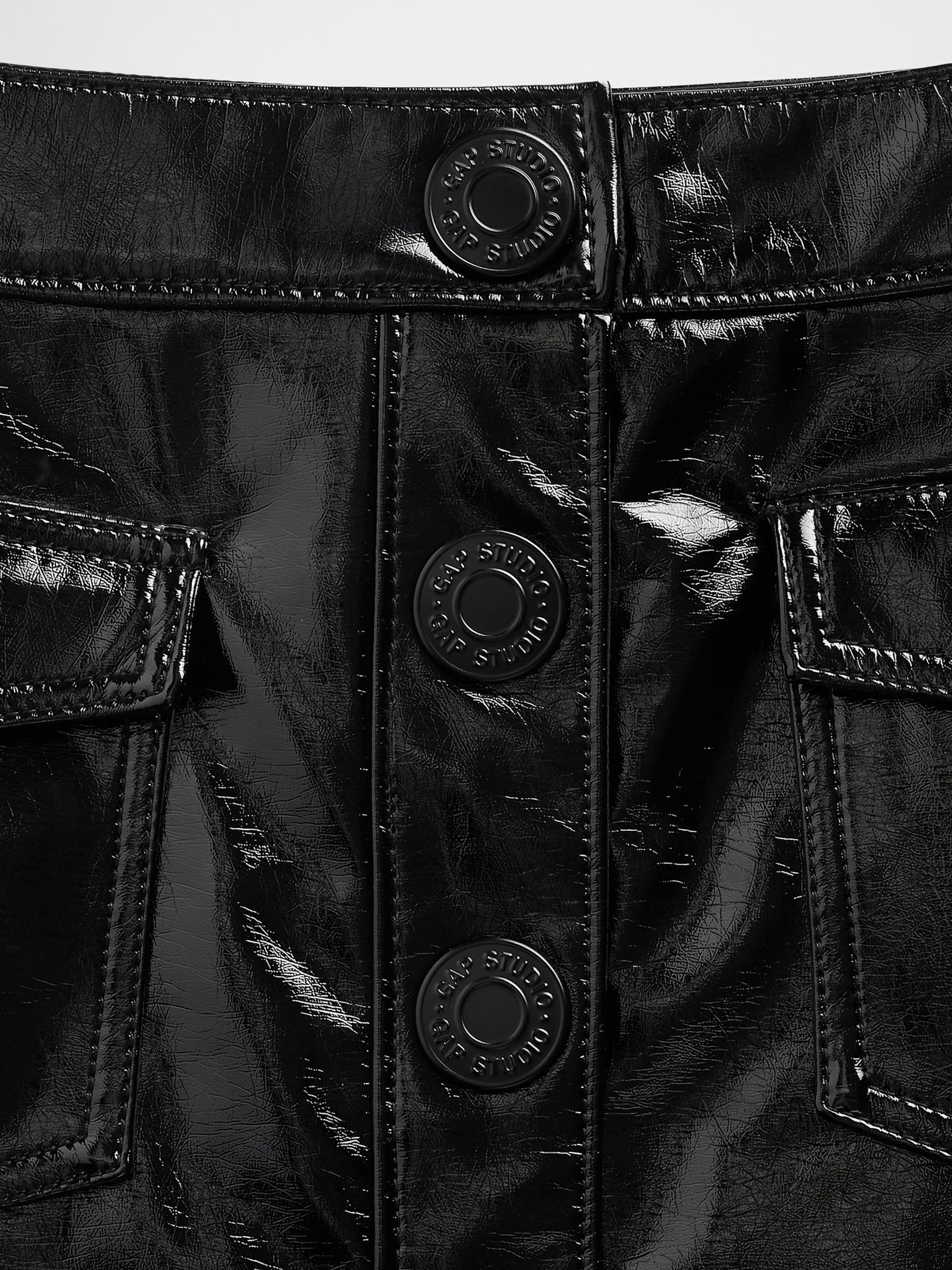 GapStudio Black Patent Mini Skirt - Image 6 of 6