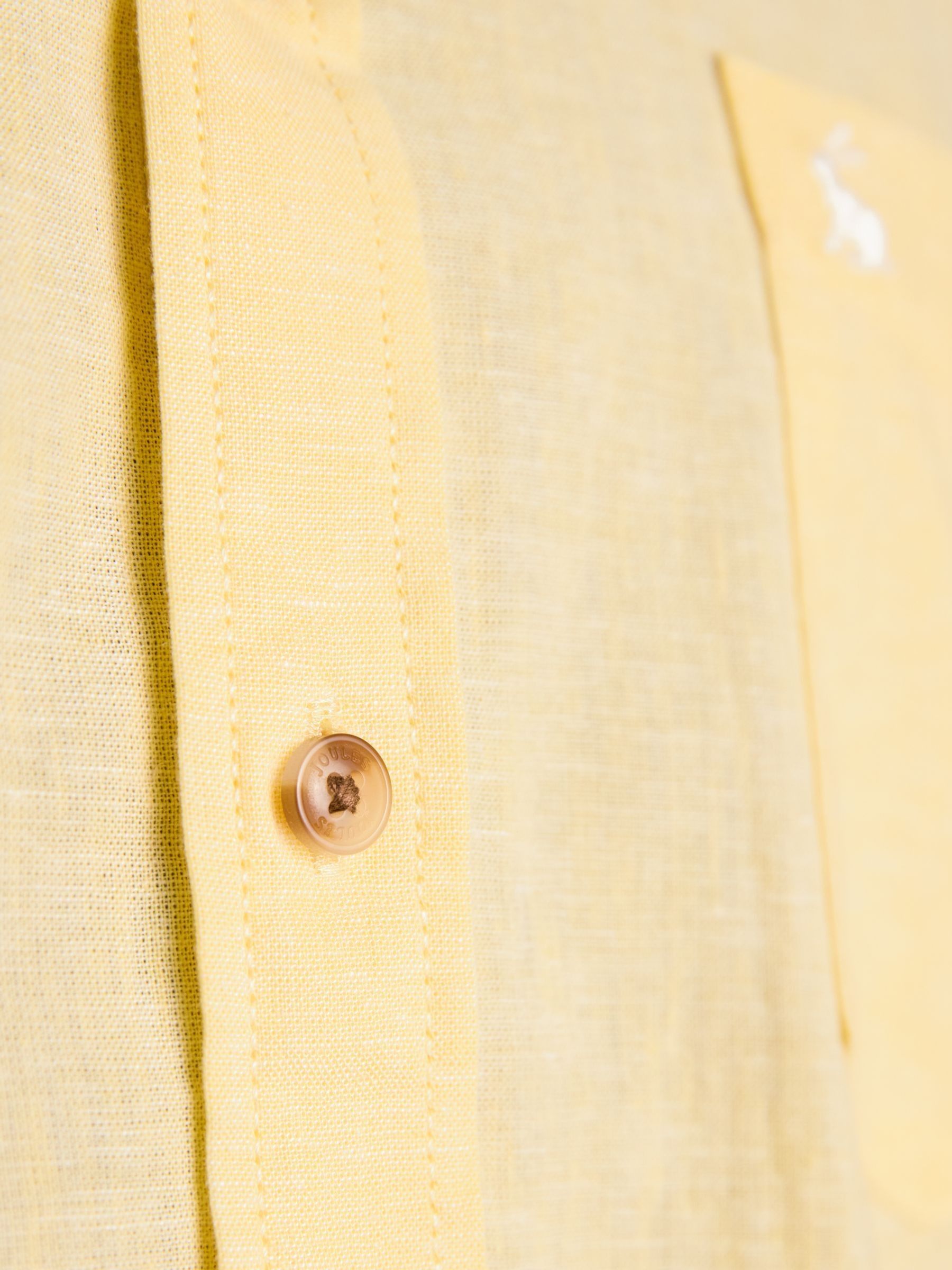 Linen Blend Yellow Short Sleeve Shirt - Image 6 of 10