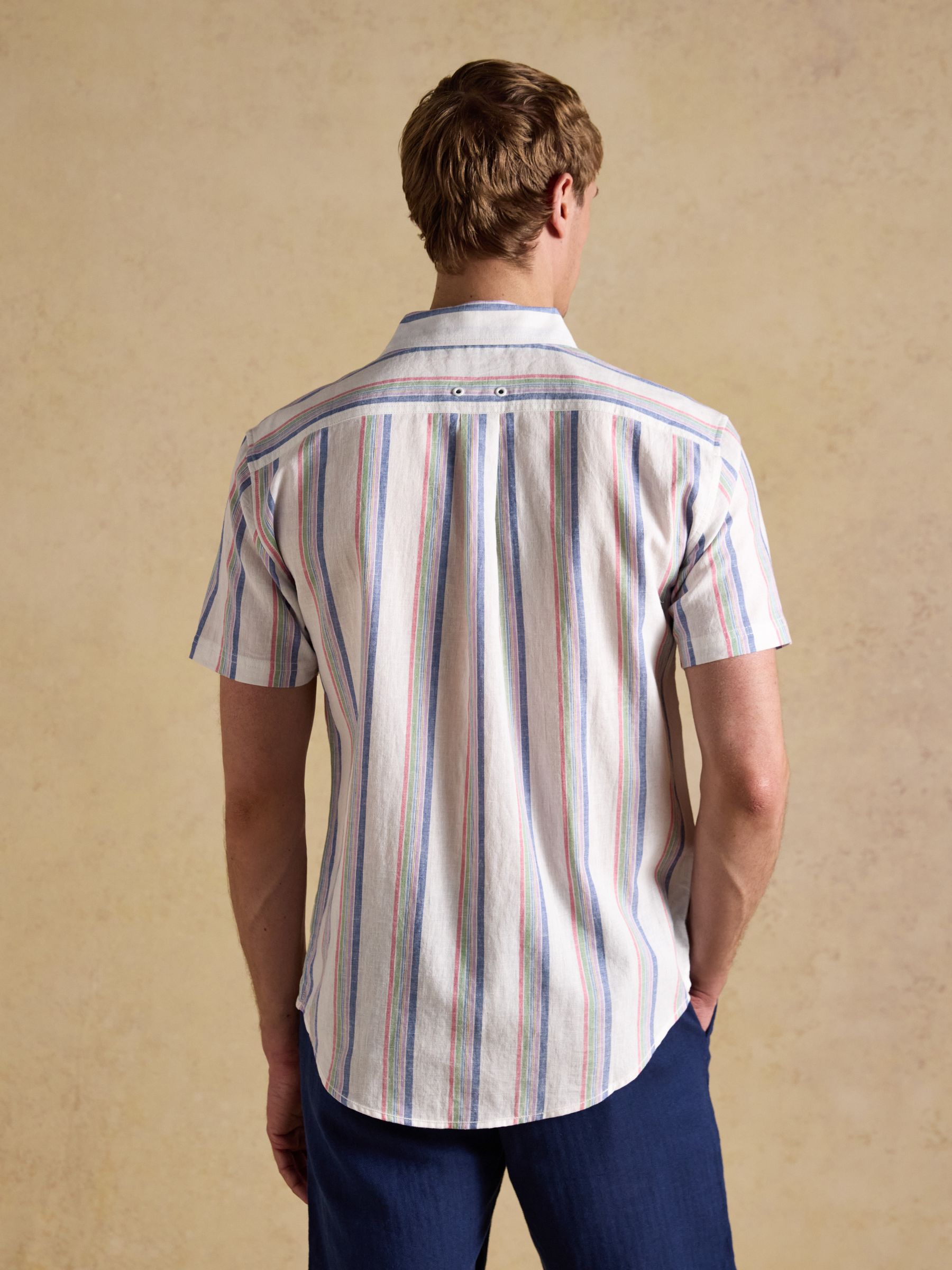 Multi Linen Blend Short Sleeve Shirt - Image 3 of 7