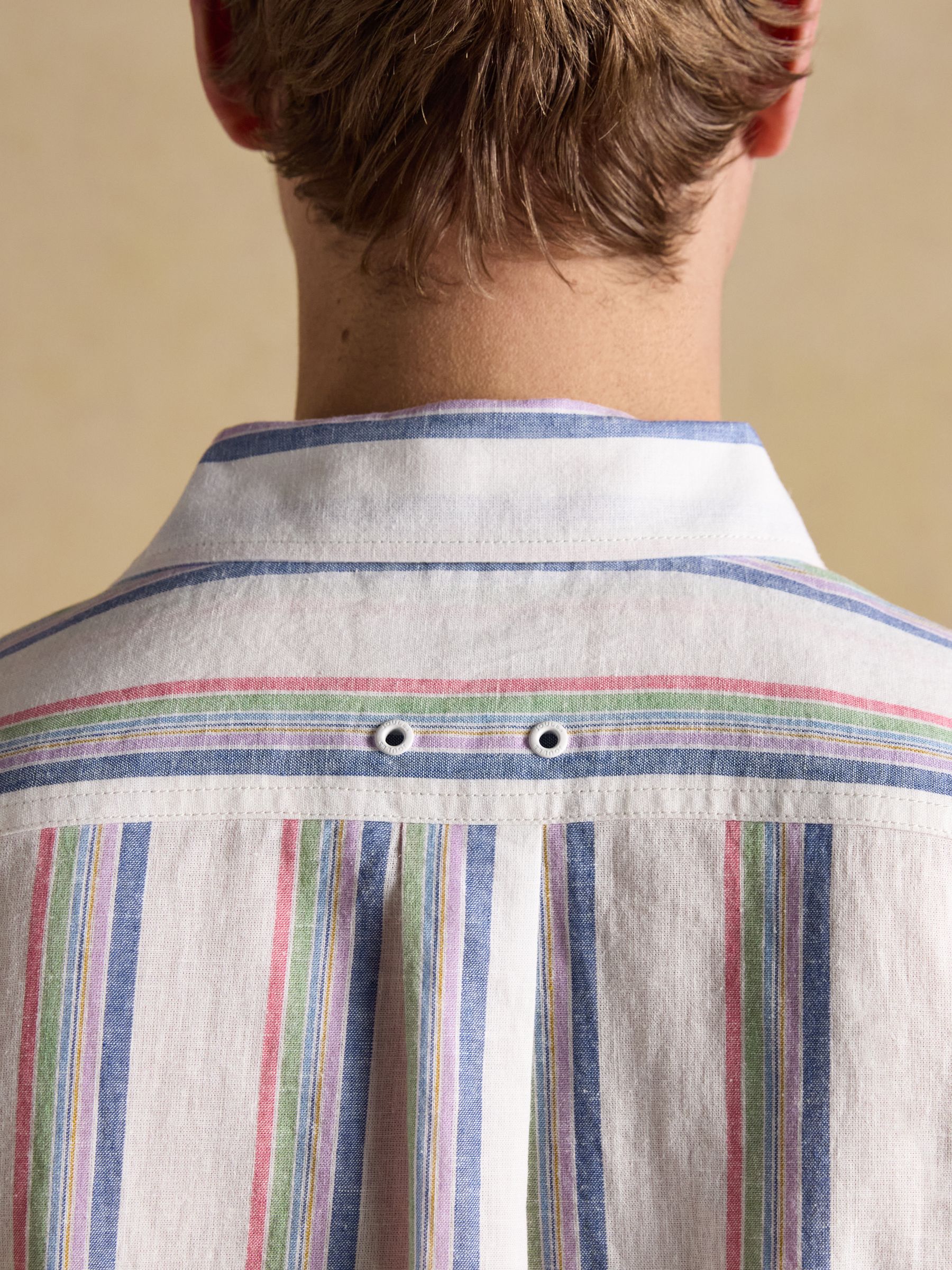 Multi Linen Blend Short Sleeve Shirt - Image 9 of 10
