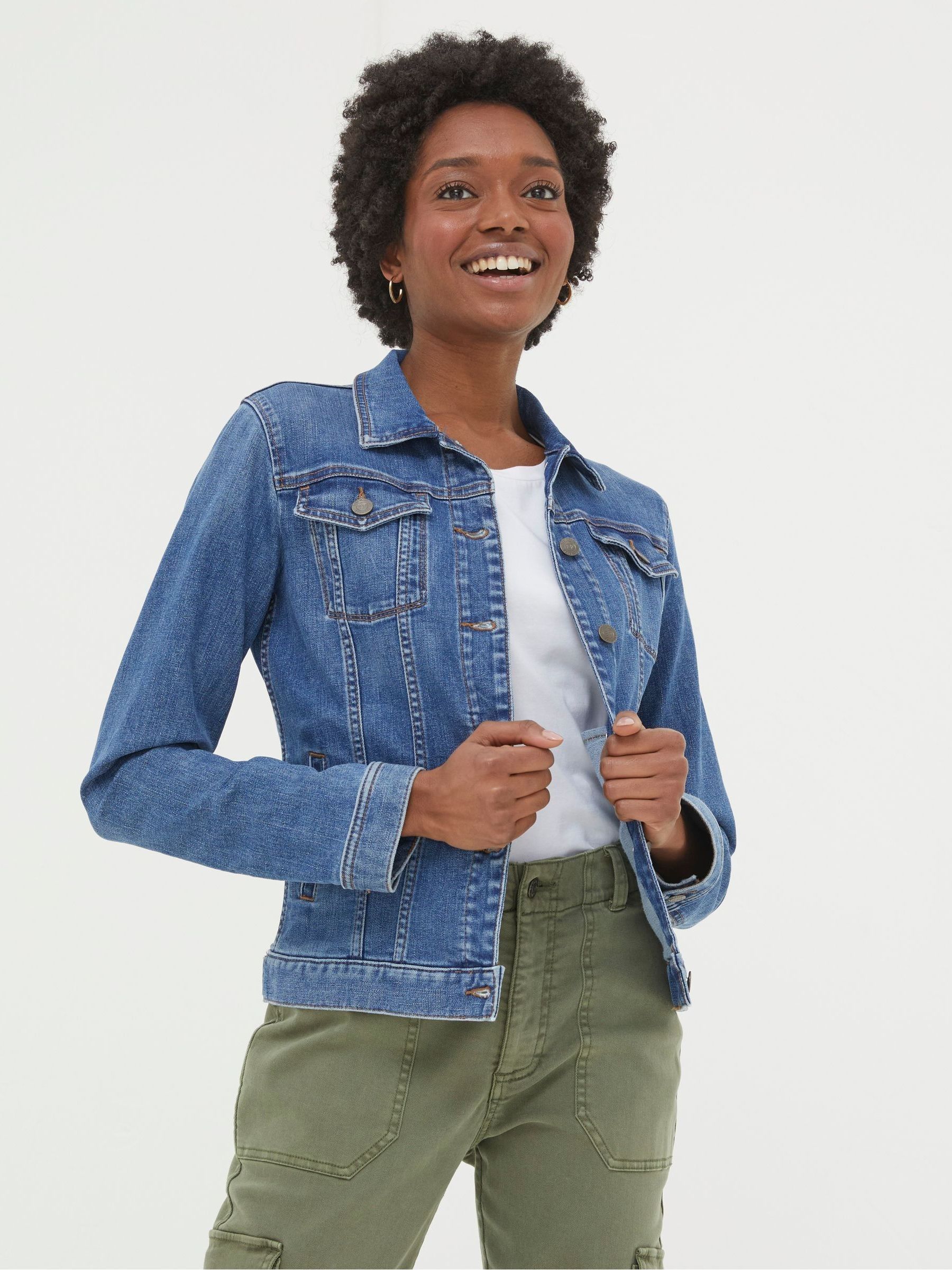 Tasha Blue Petite Denim Jacket | FatFace USA