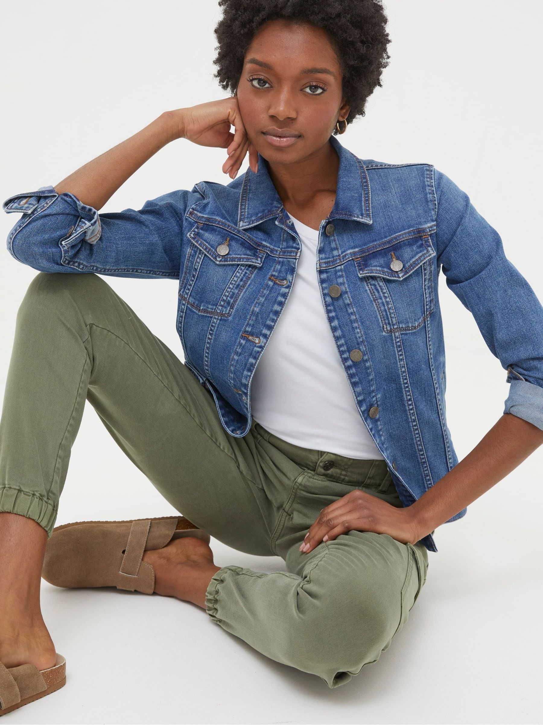 Tasha Blue Petite Denim Jacket | FatFace USA