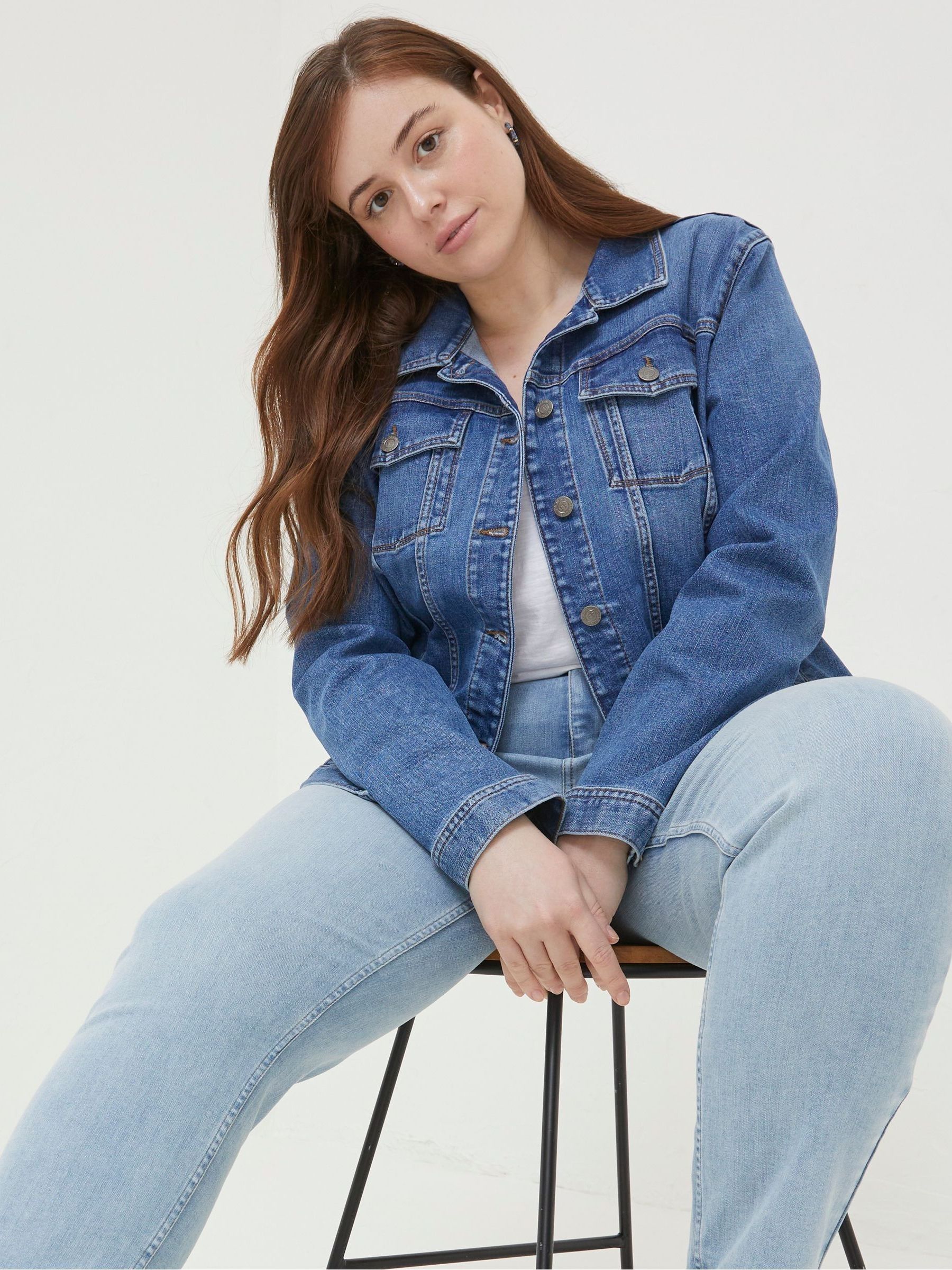 Tasha Blue Petite Denim Jacket | FatFace USA