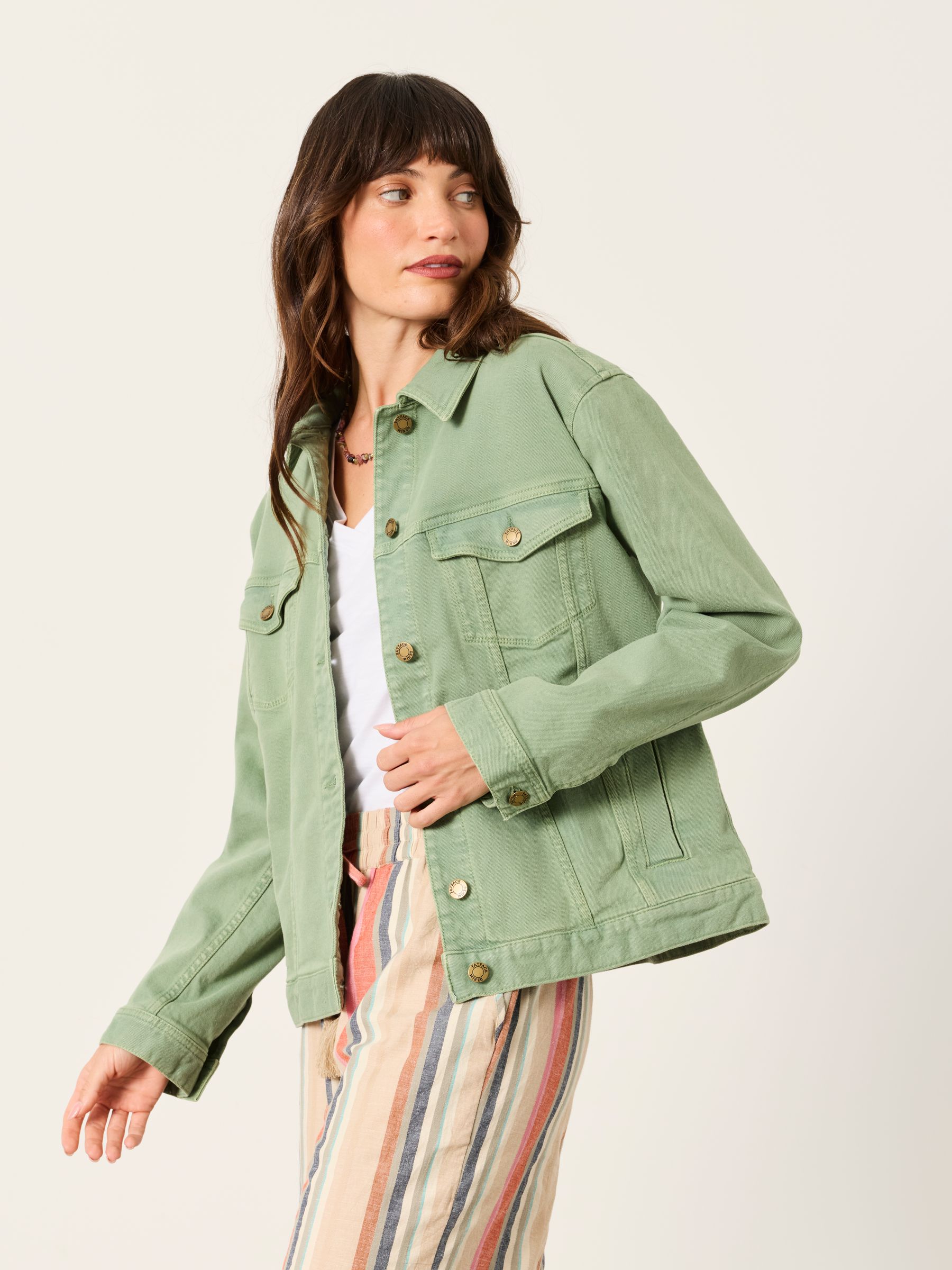 Tasha Green Petite Denim Jacket - Image 1 of 6