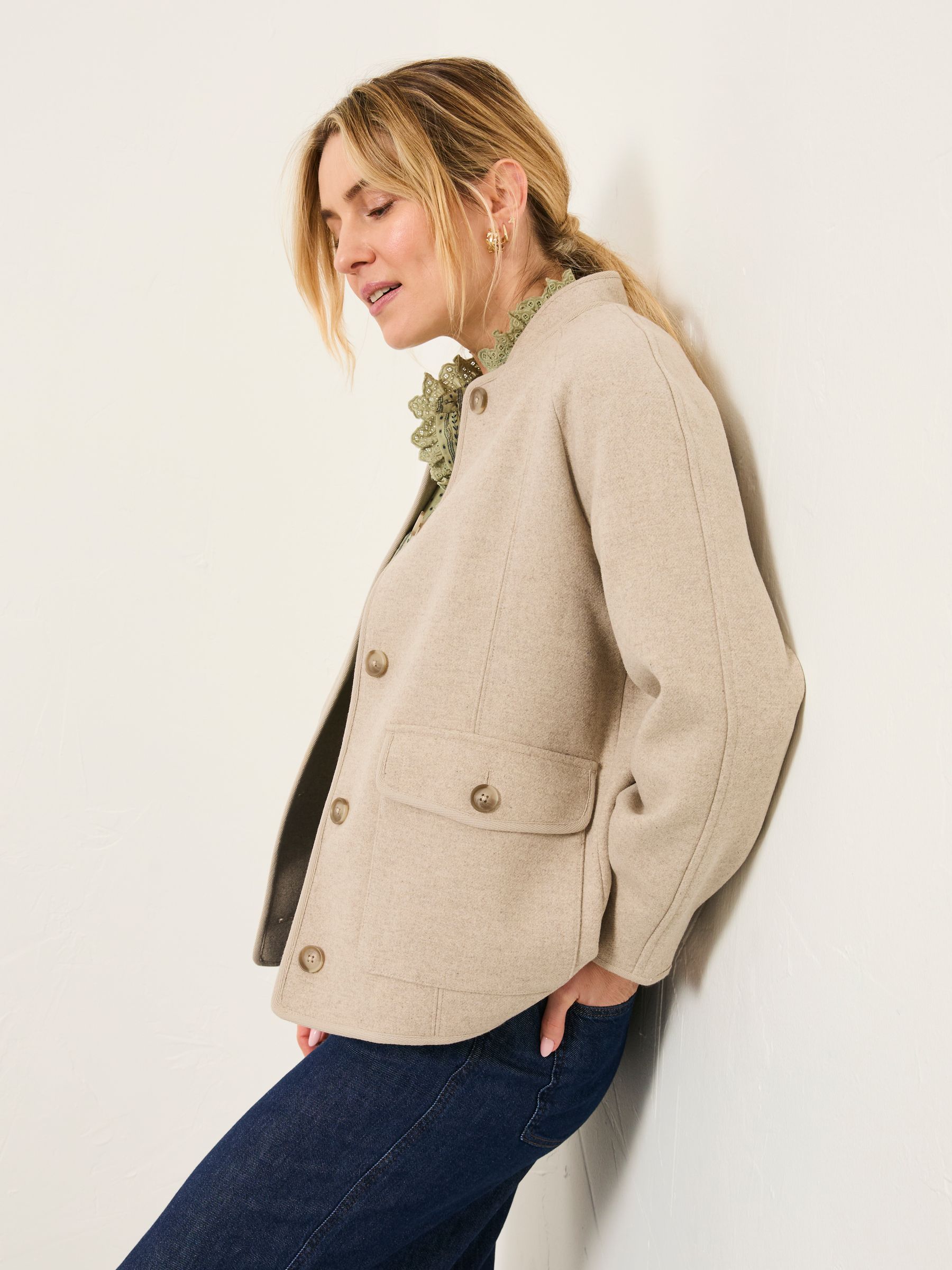 Orla Natural Petite Petite Wool Jacket - Image 4 of 6