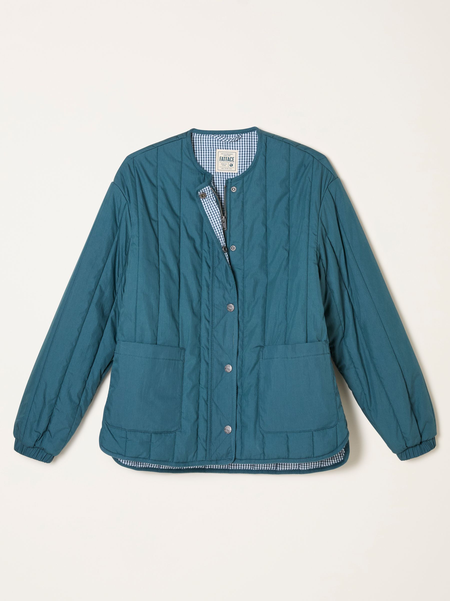 Raya Teal Blue Quilted Jacket - Image 6 of 6