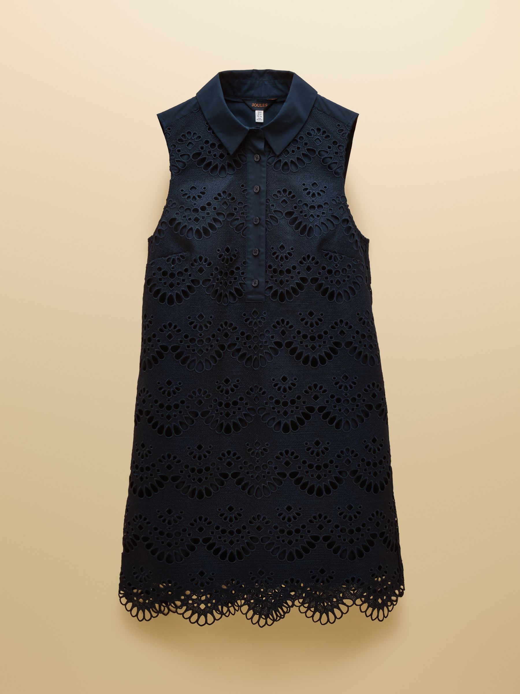 Taylor Navy Broderie Shift Midi Dress - Image 7 of 7