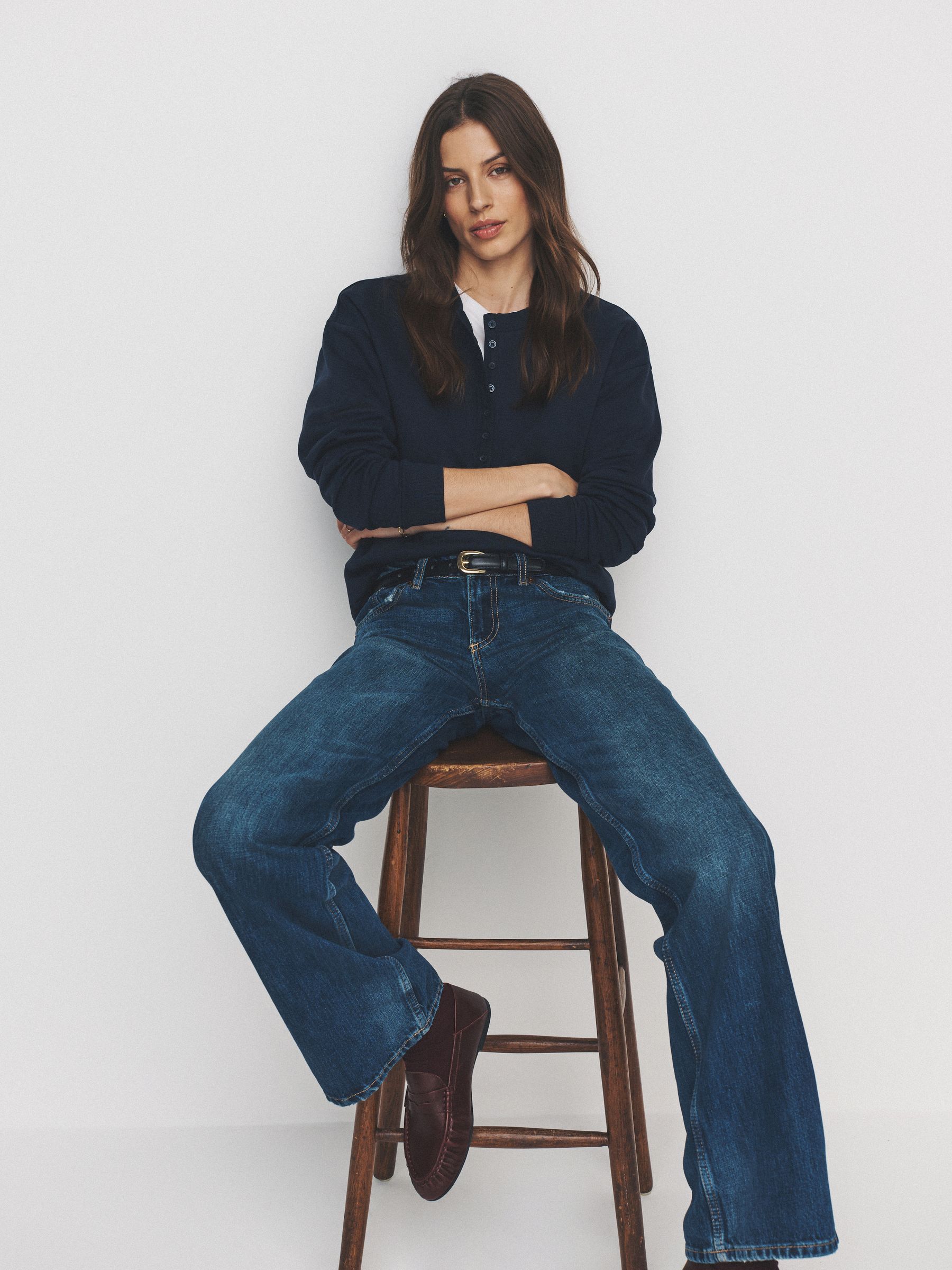 Navy/Grey Marl 2 Pack Henley Sweatshirts - Image 4 of 6