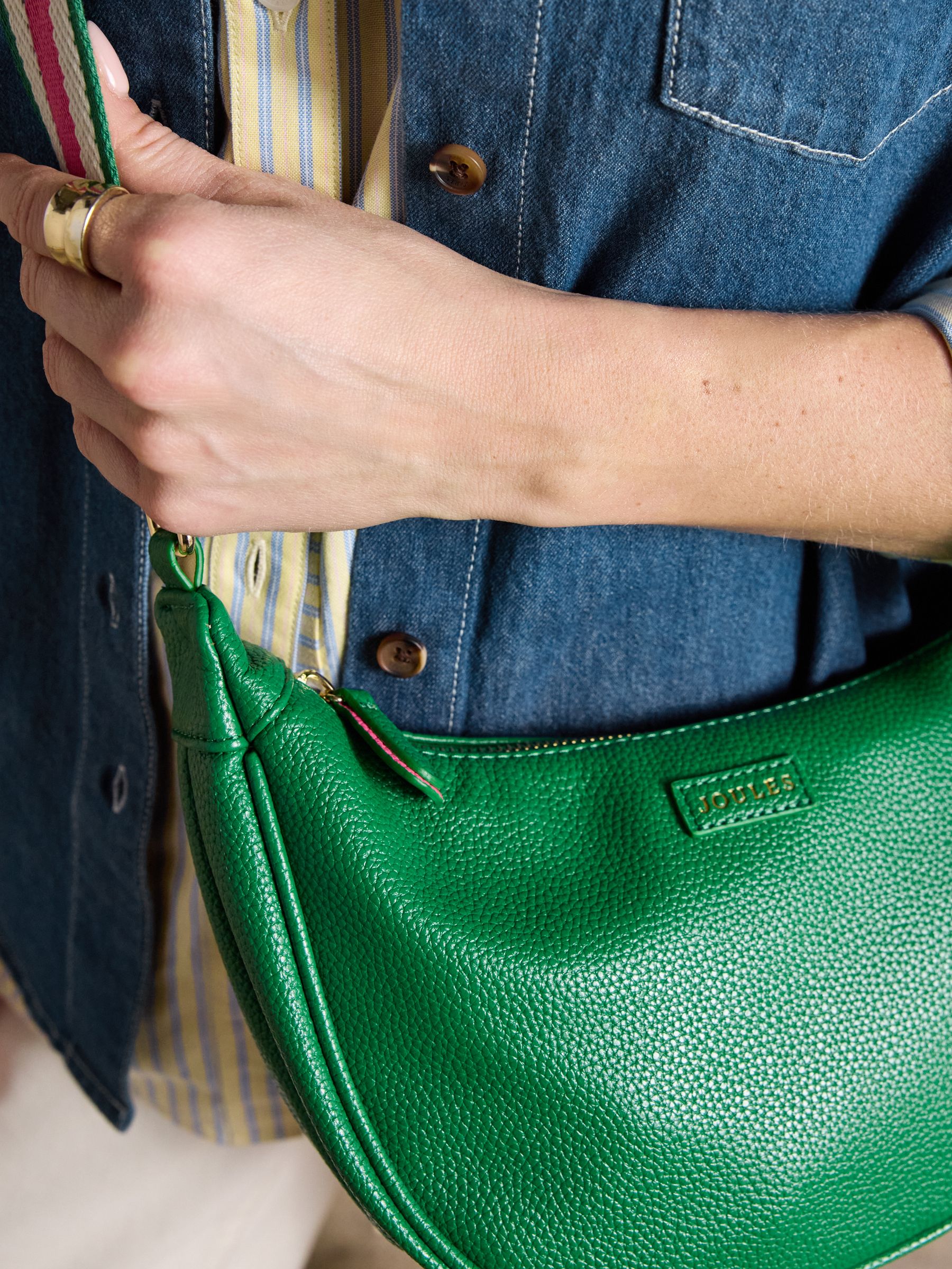 Jade Green Half Moon Adjustable Cross Body Bag - Image 4 of 8