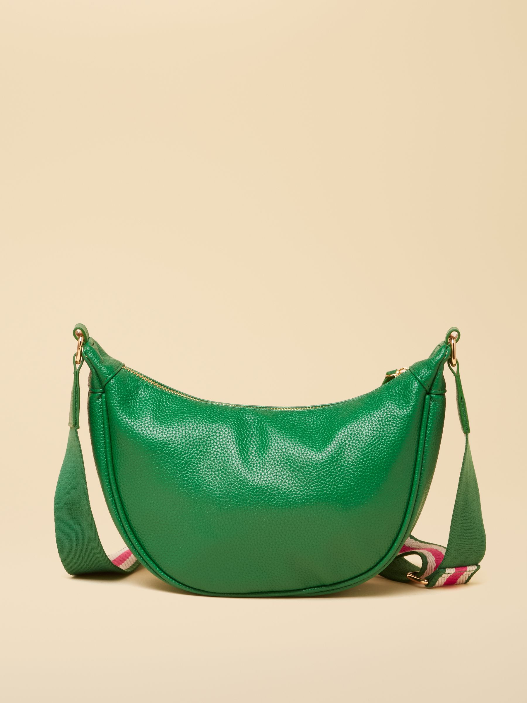 Borsa A Tracolla In Velluto A Coste A Mezzaluna - Con Cerniera, Tracolla Regolabile, 35x22x7 Cm. Donna, Per Shopping, Scuola, Lavoro, Viaggio