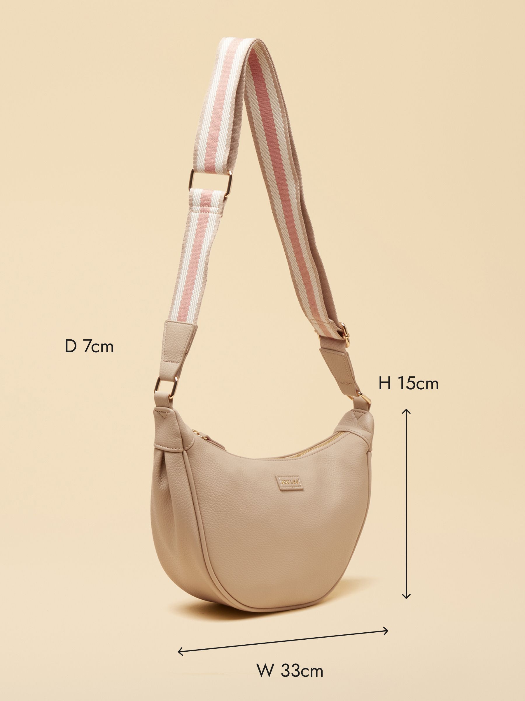 Jade Neutral Half Moon Adjustable Cross-Body Bag | Joules