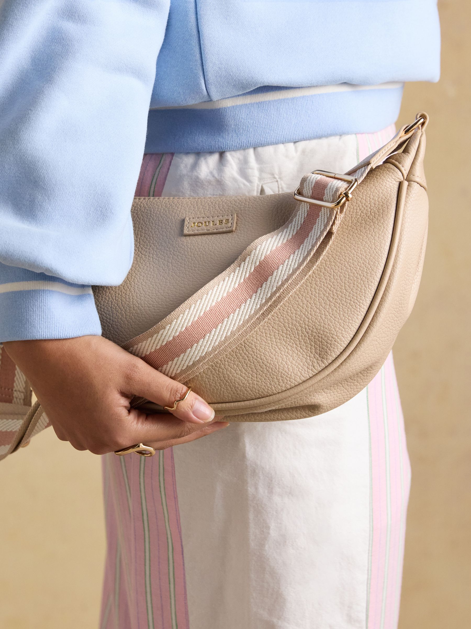 Jade Neutral Half Moon Adjustable Cross-Body Bag - Image 7 of 8